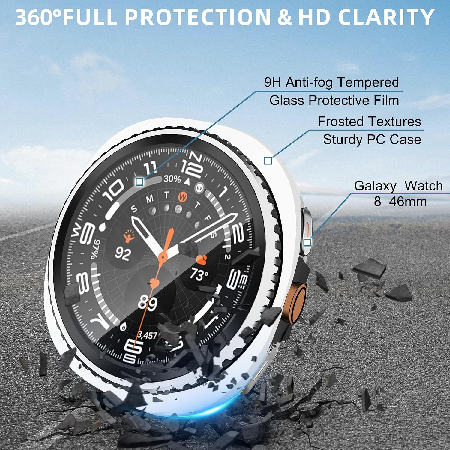 Thumbnail 6 de LINTEKER 2 Pack Case with Screen Protector for Samsung Galaxy Watch 8 Classic 46mm