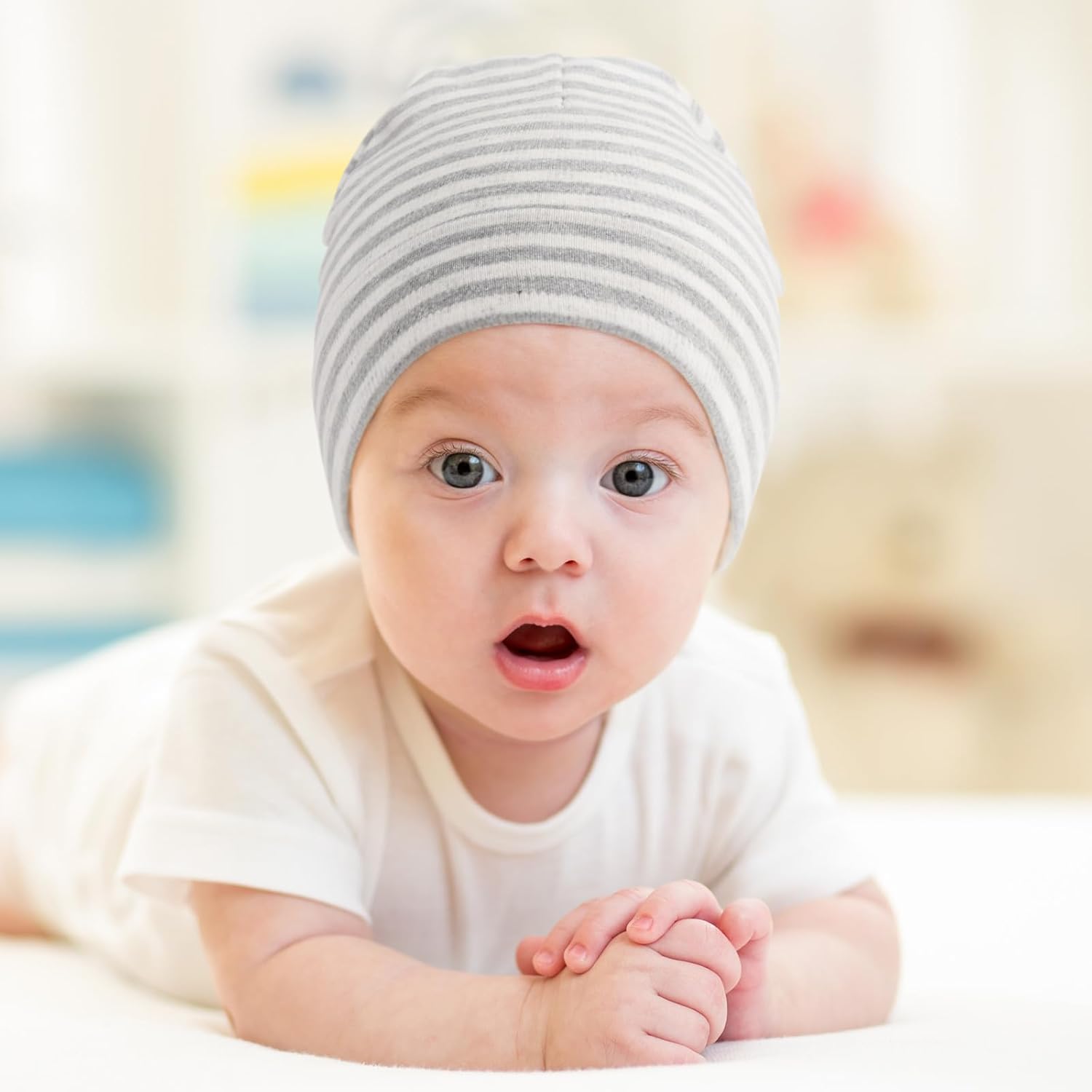 Thumbnail 1 de DRESHOW 8-Piece Baby Beanie Set (Newborn to Toddler) – Soft Knit Hat for Everyday Warmth