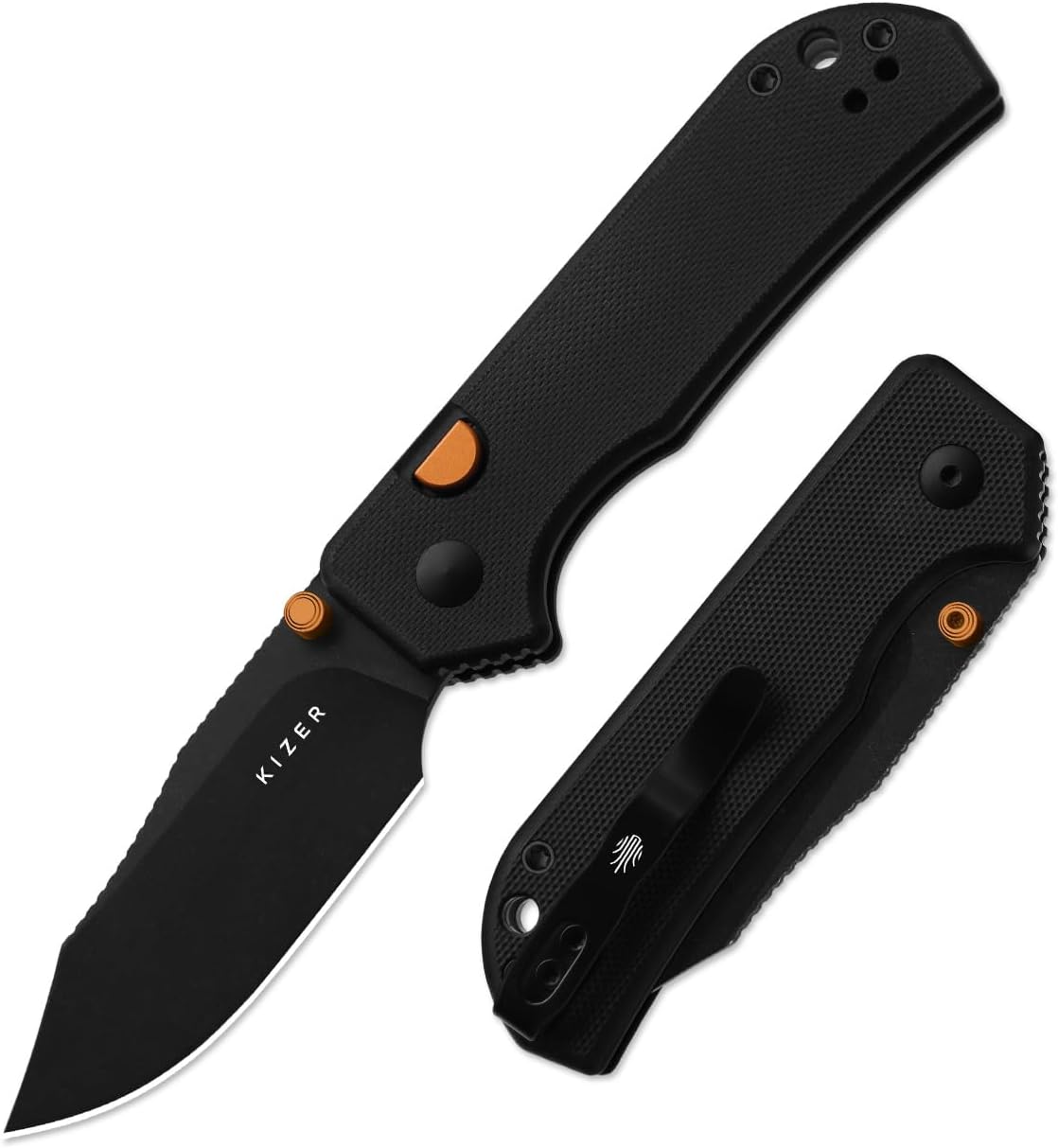 Detalle de Kizer Nice Guy V3011BCM1 Folding Knife, 2.86-Inch D2 Blade, Black G10