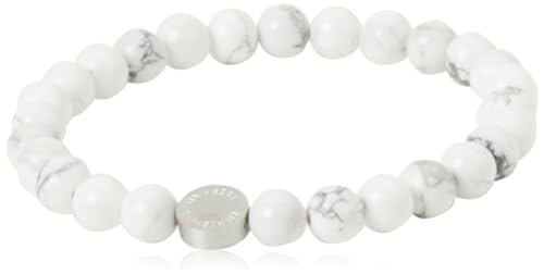 Detalle 1 de LIEBESKIND Berlin Beads 6mm mit Logotag in Edelstahl – Howlite-Armband