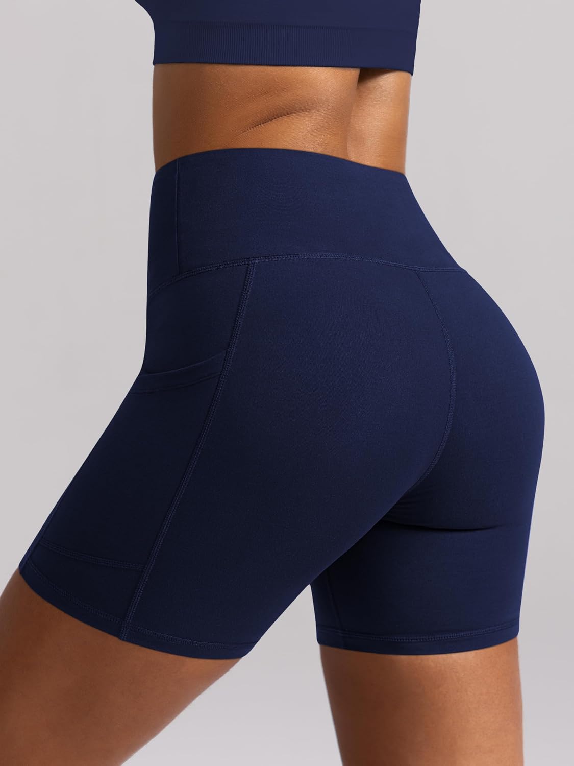 Detalle de AENLLEY Women's High Waisted Cycling Shorts 4 Pack with Pockets