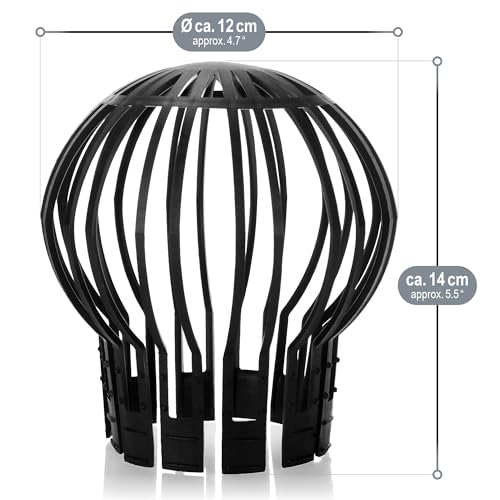 Detalle 2 de com-four 4X protège-gouttières pour tuyaux de Descente, protège-Feuilles – kit universel Ø13,2 cm