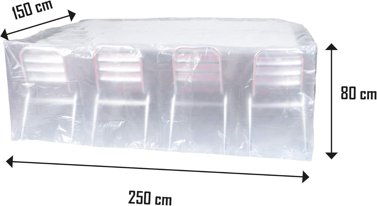 Thumbnail 1 de Ribimex Copertura Tavolo da Esterno Impermeabile 250 x 150 x 80 cm – Polietilene 90 g/m², Anti-UV e Occhielli Saldati