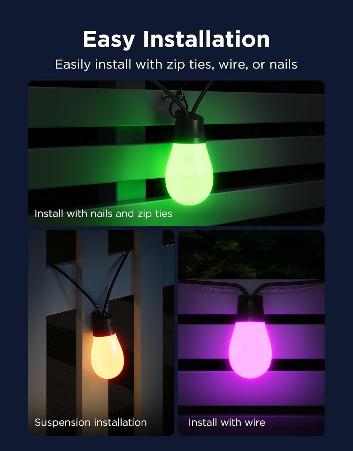 Detalle 2 de Govee Outdoor String Lights, 96 ft