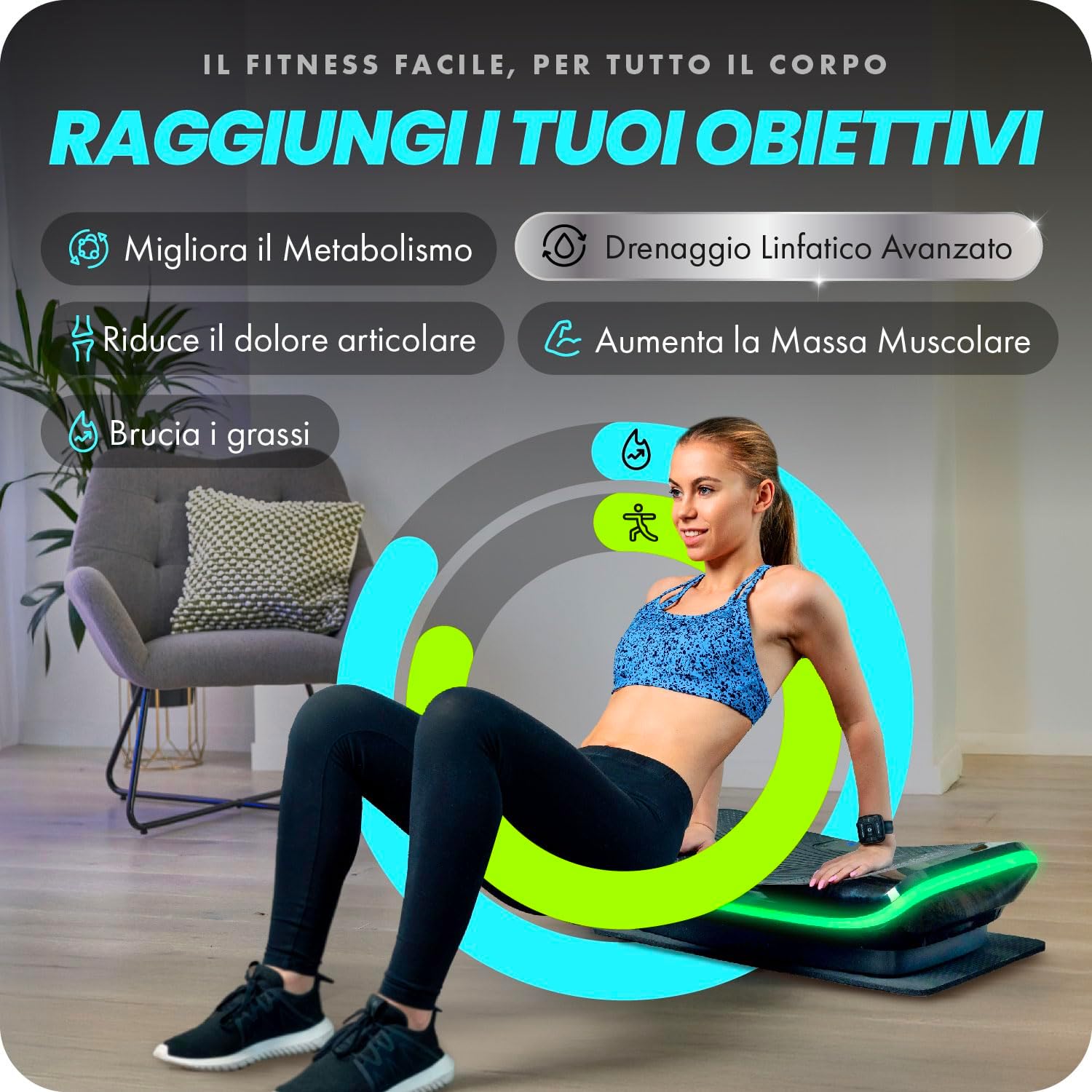 Detalle de Bluefin Fitness Pedana Vibrante 4D