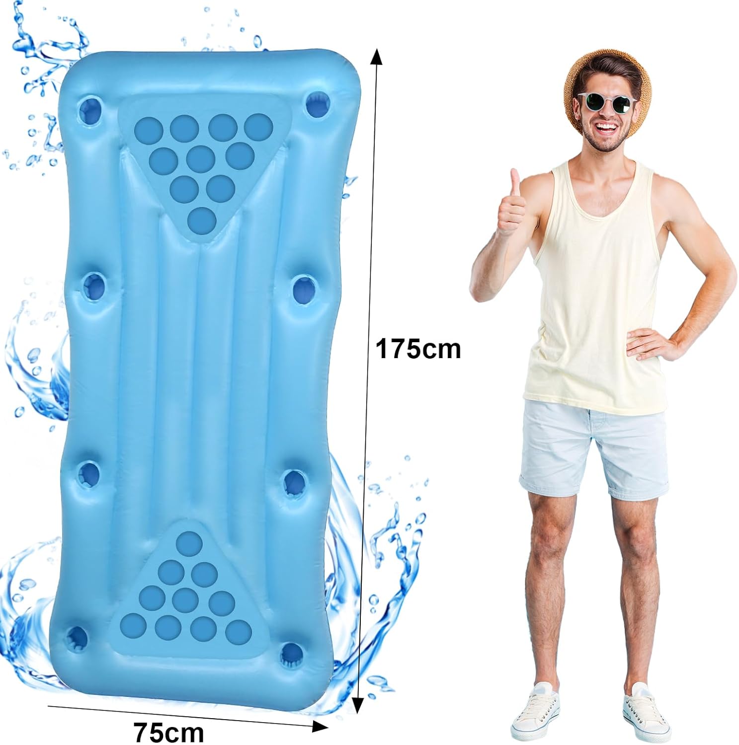 Thumbnail 1 de Faburo Aufblasbare Luftmatratze Schwimm Party Tisch 175x75x15 cm – faltbar, ohne Becher