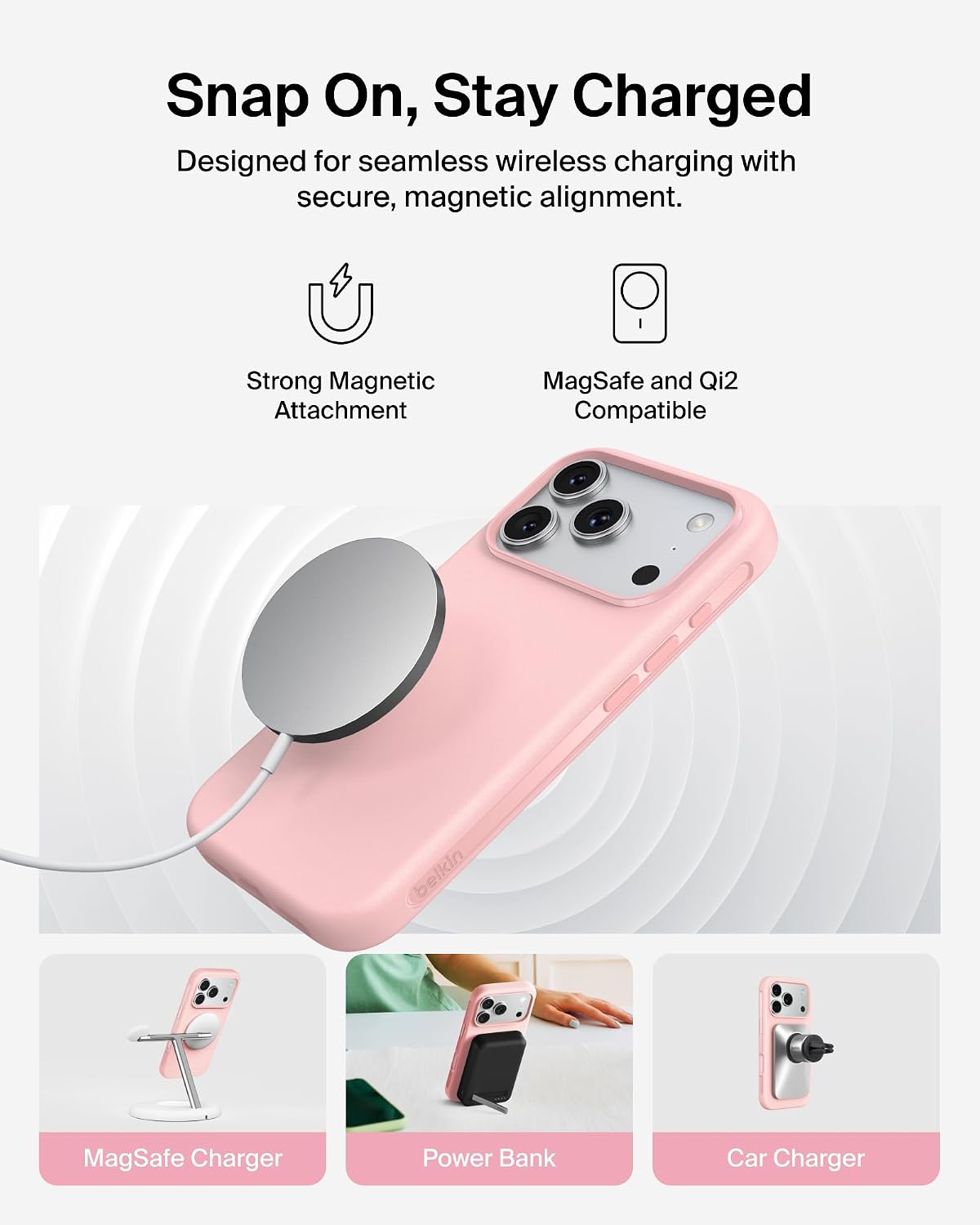 Detalle de Belkin SheerForce Protect MagSafe Case for iPhone 17 Pro – Slim, Transparent and Shockproof
