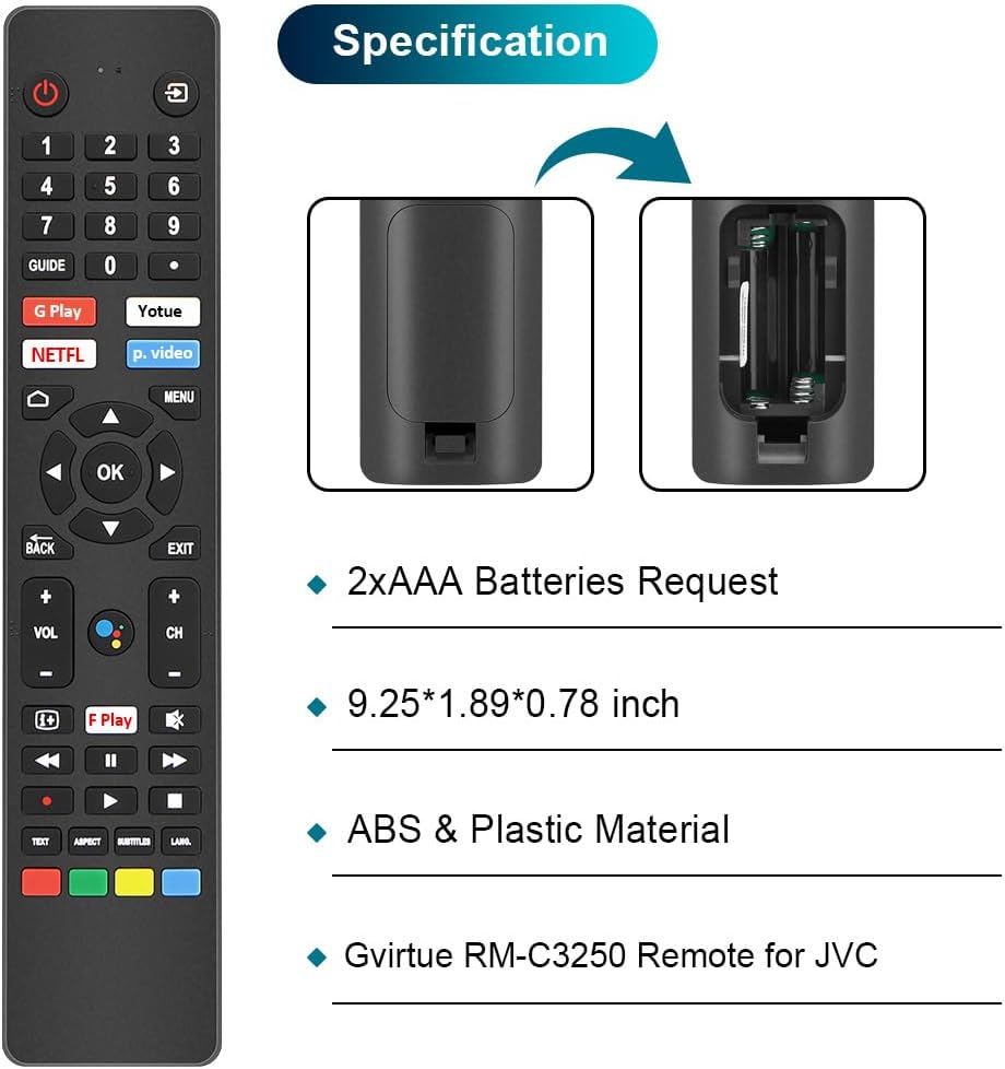 Thumbnail 5 de Gvirtue RM-C3250 Voice Remote for JVC TVs