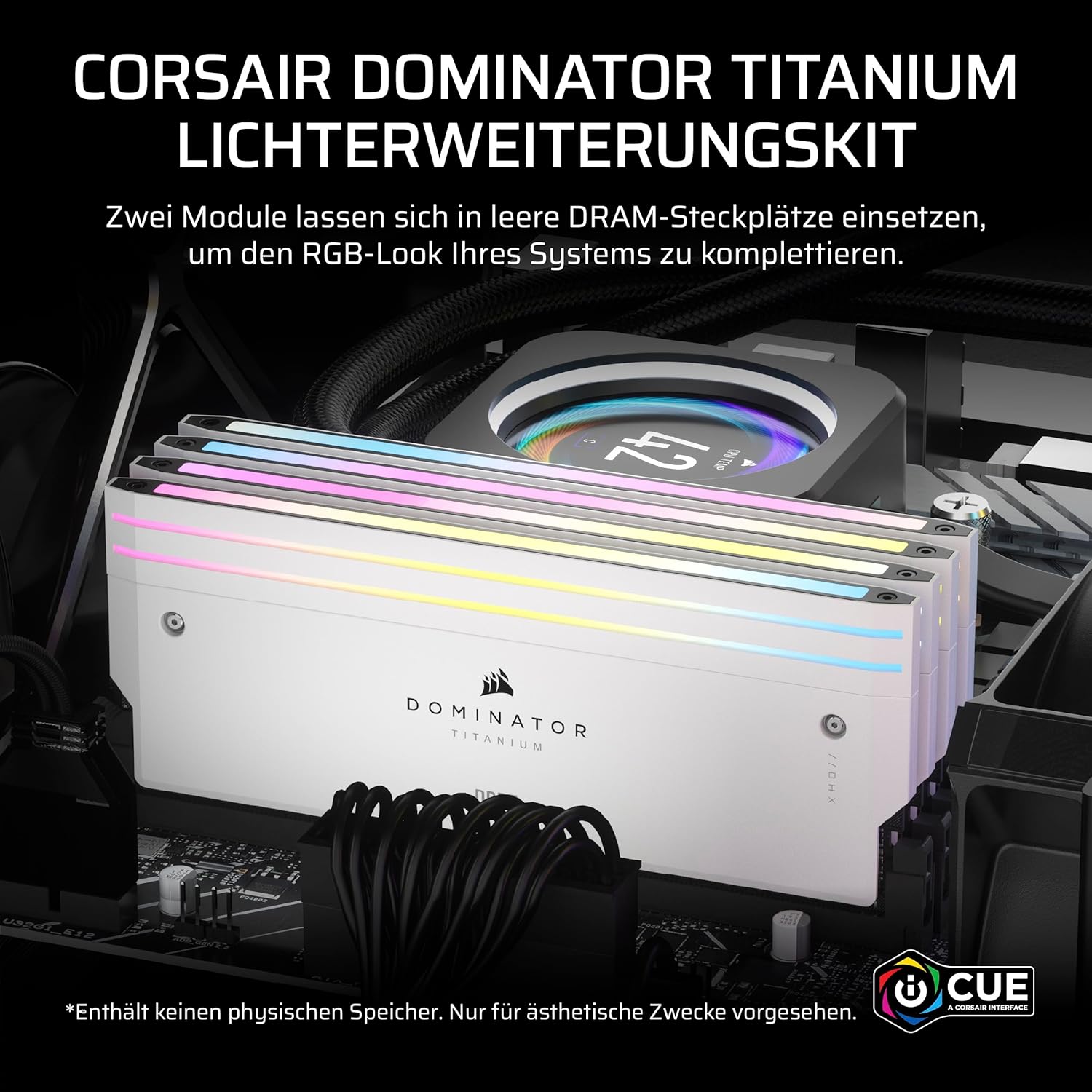 Thumbnail 1 de CORSAIR Dominator Titanium DDR5 RGB Lichtverstärkungs-Kit (2× Module, iCUE-kompatibel) – Weiß