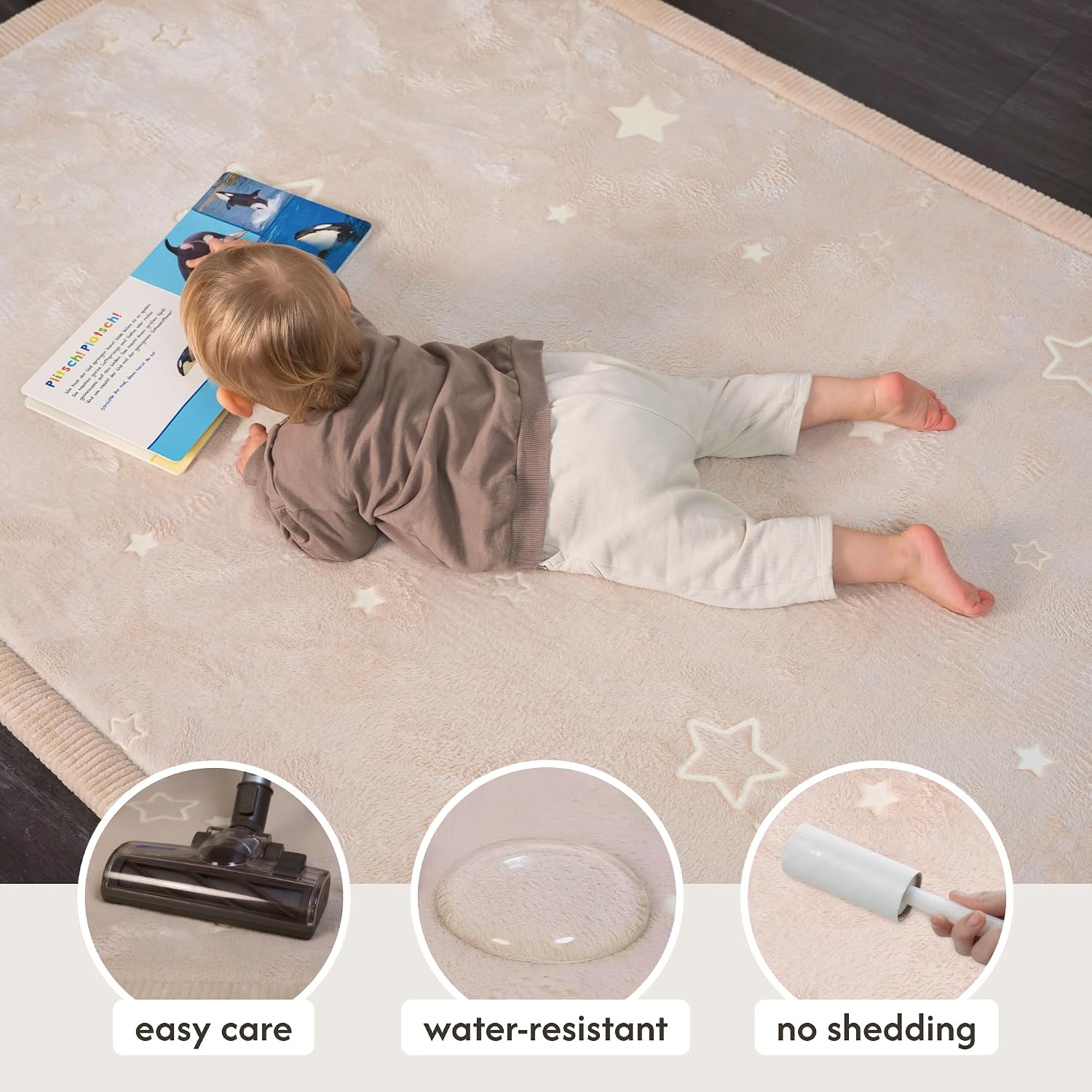 Detalle de Baby play mat 170x200cm coral velvet