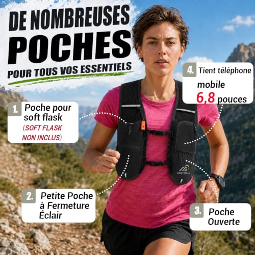 Detalle de ONETOALL Gilet d’hydratation 2 L