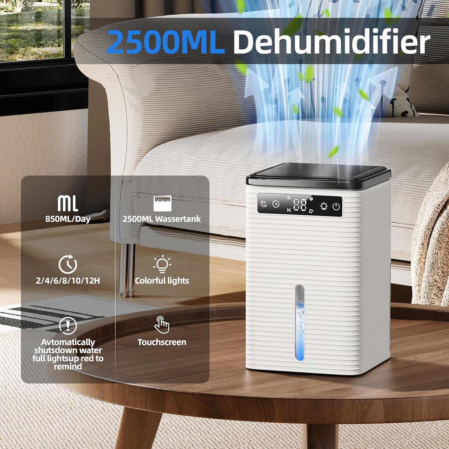 Detalle 2 de Deshumidificateur d Air Compact 2500ML