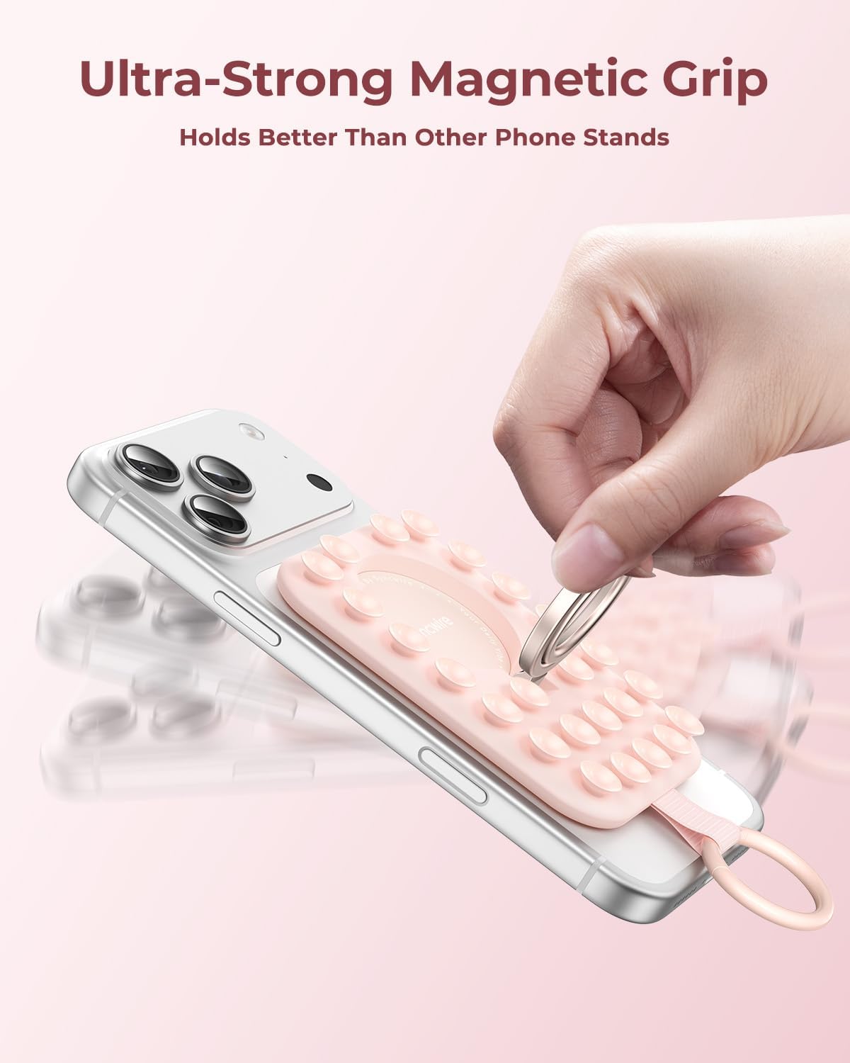 Detalle 2 de Syncwire Magnetic Phone Grip MagSafe-Compatible Phone Ring Holder (Blush Pink)