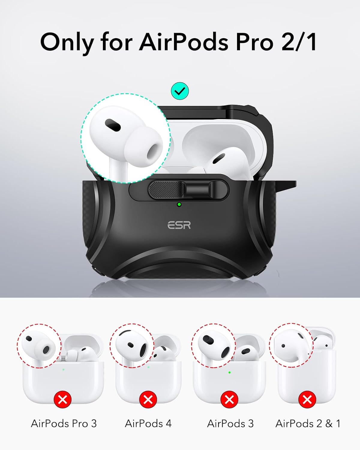 Thumbnail 1 de ESR Cyber Series AirPods Pro 2 Case (2023/2022/2019) – Black