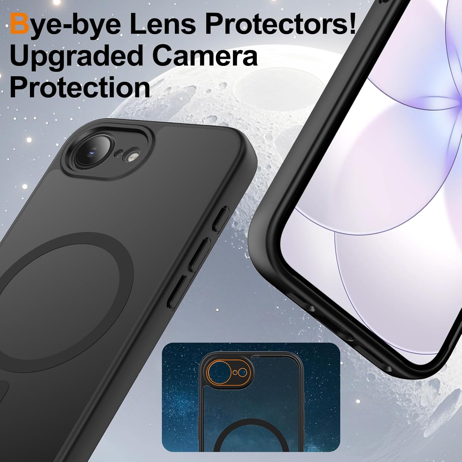 Detalle 2 de Ezanmull MagSafe Case for iPhone 17e/16e with Screen Protectors | Full Protection, Translucent Anti-Fingerprint Finish