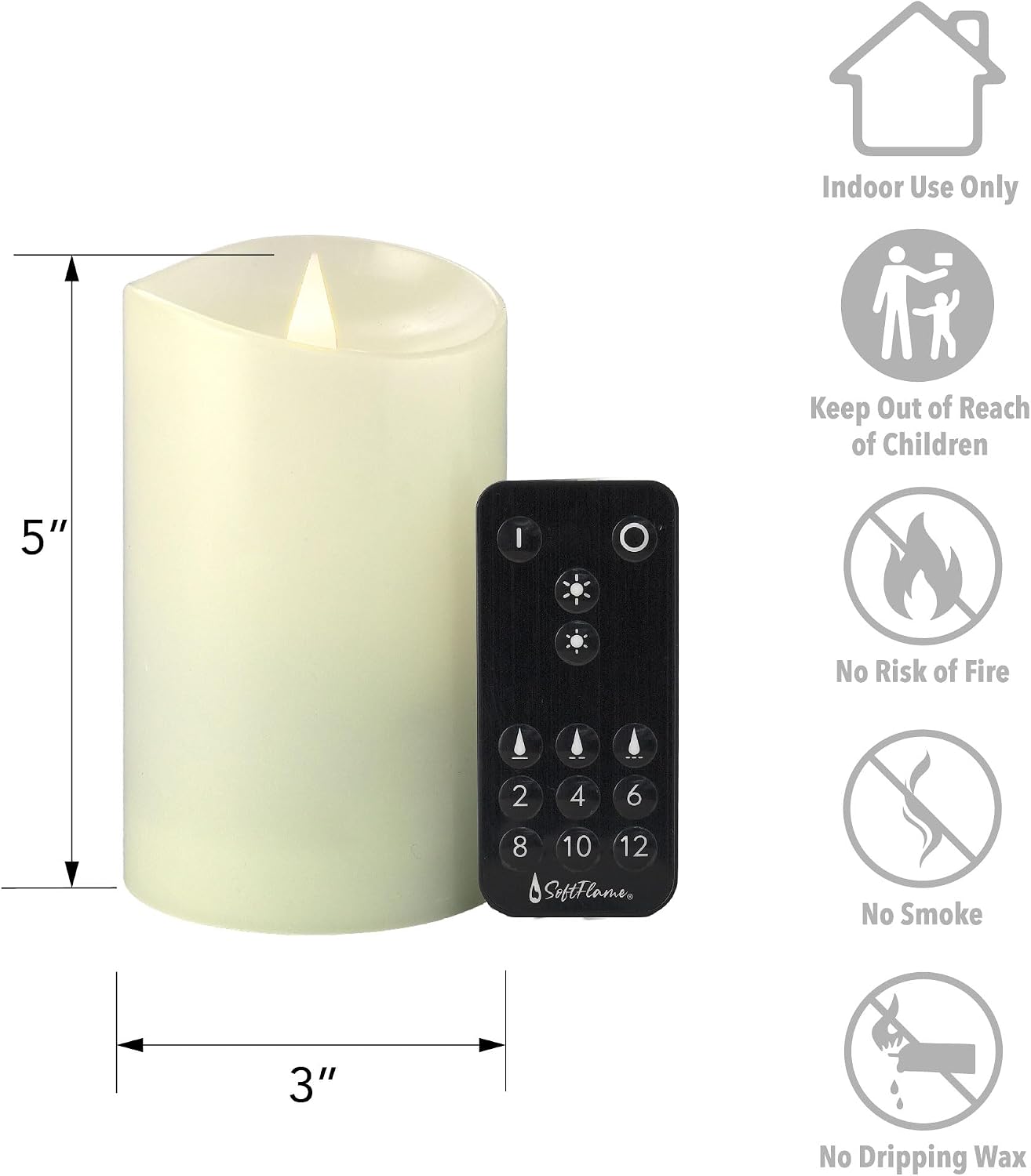 Detalle 2 de Softflame Flameless LED Candles, 3 x 5 in.