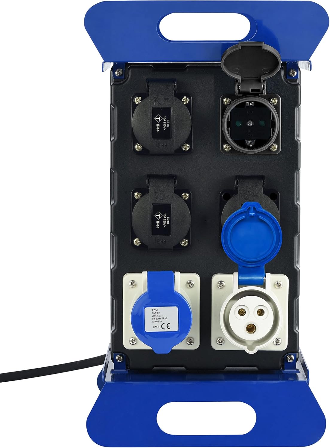 Detalle 2 de Electraline 60429 Quadro Elettrico di Distribuzione 4 prese Schuko + 2 IEC, cavo 2 m, IP44