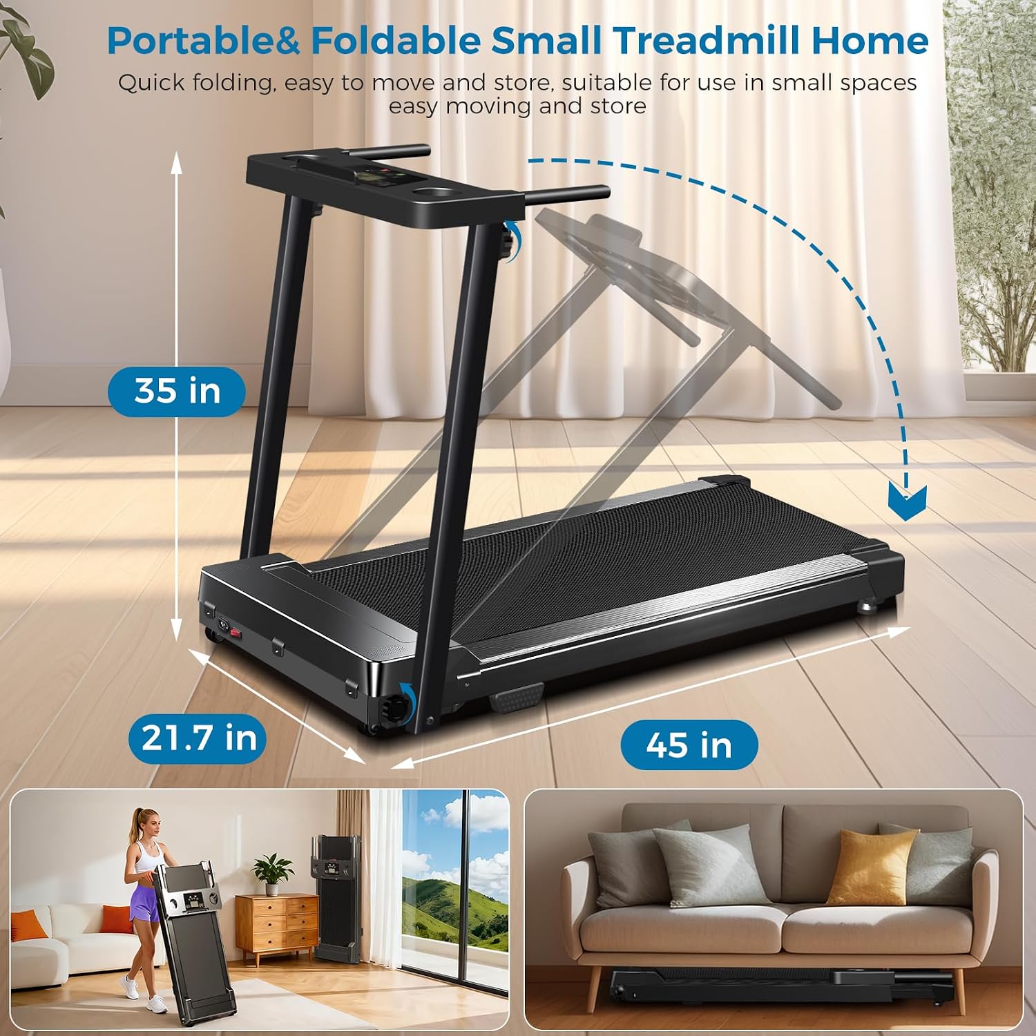 Thumbnail 5 de Aiteid 380C Treadmill with Handles, 12 Programs, 300 lb Capacity