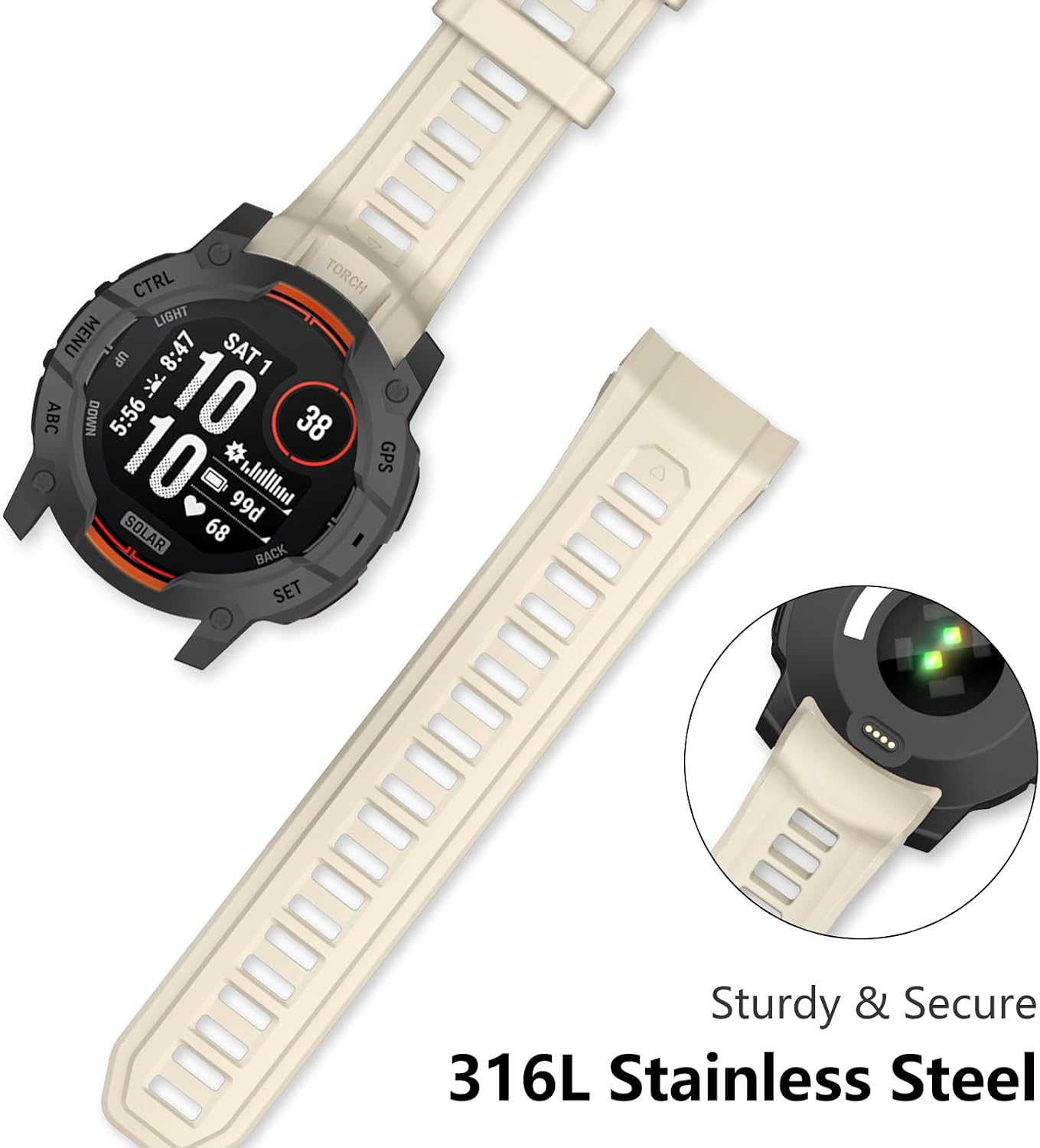 Detalle de Instinct 3 26mm silicone watch strap