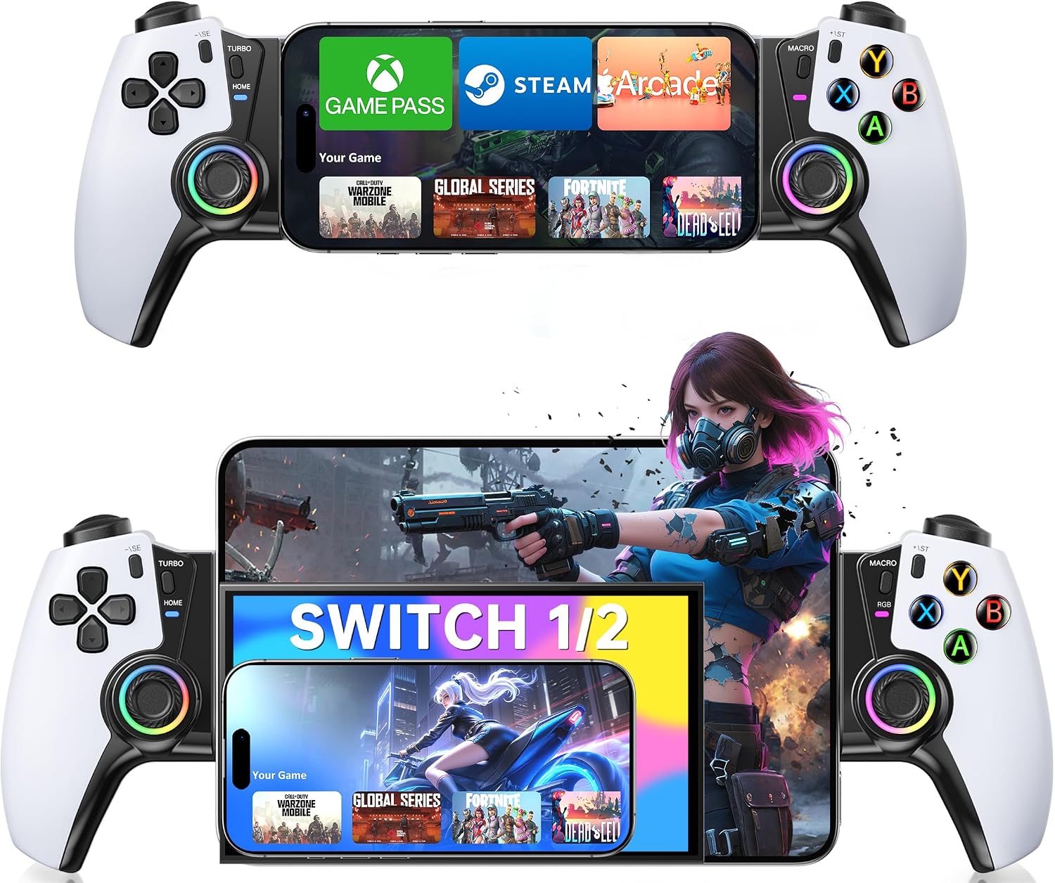 Detalle de Bluetooth Mobile Gaming Controller with Hall Joystick