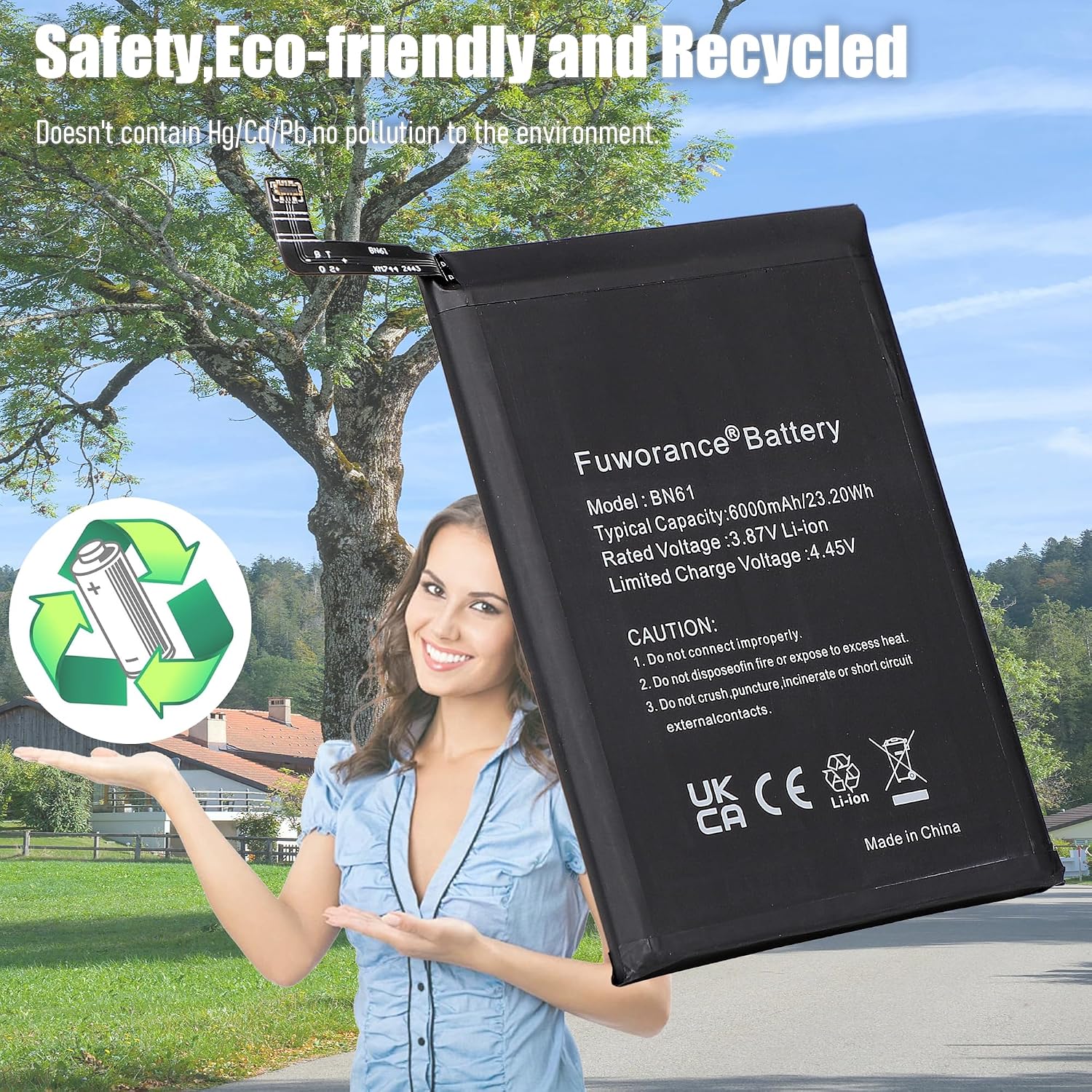 Detalle de Fuworance 6000mAh BN61 Replacement Battery for Xiaomi Poco X3