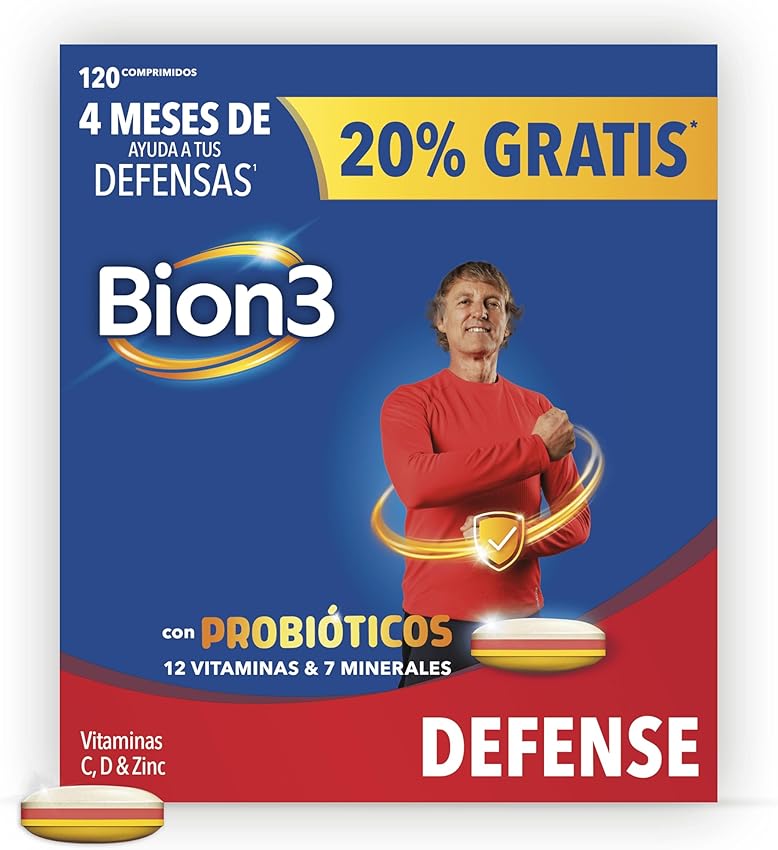 Detalle de BION3 DEFENSE multivitamínico 120 comprimidos sistema inmunitario