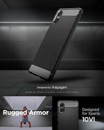Detalle 2 de Spigen Rugged Armor coque pour Sony Xperia 10 VI – Noir Mat
