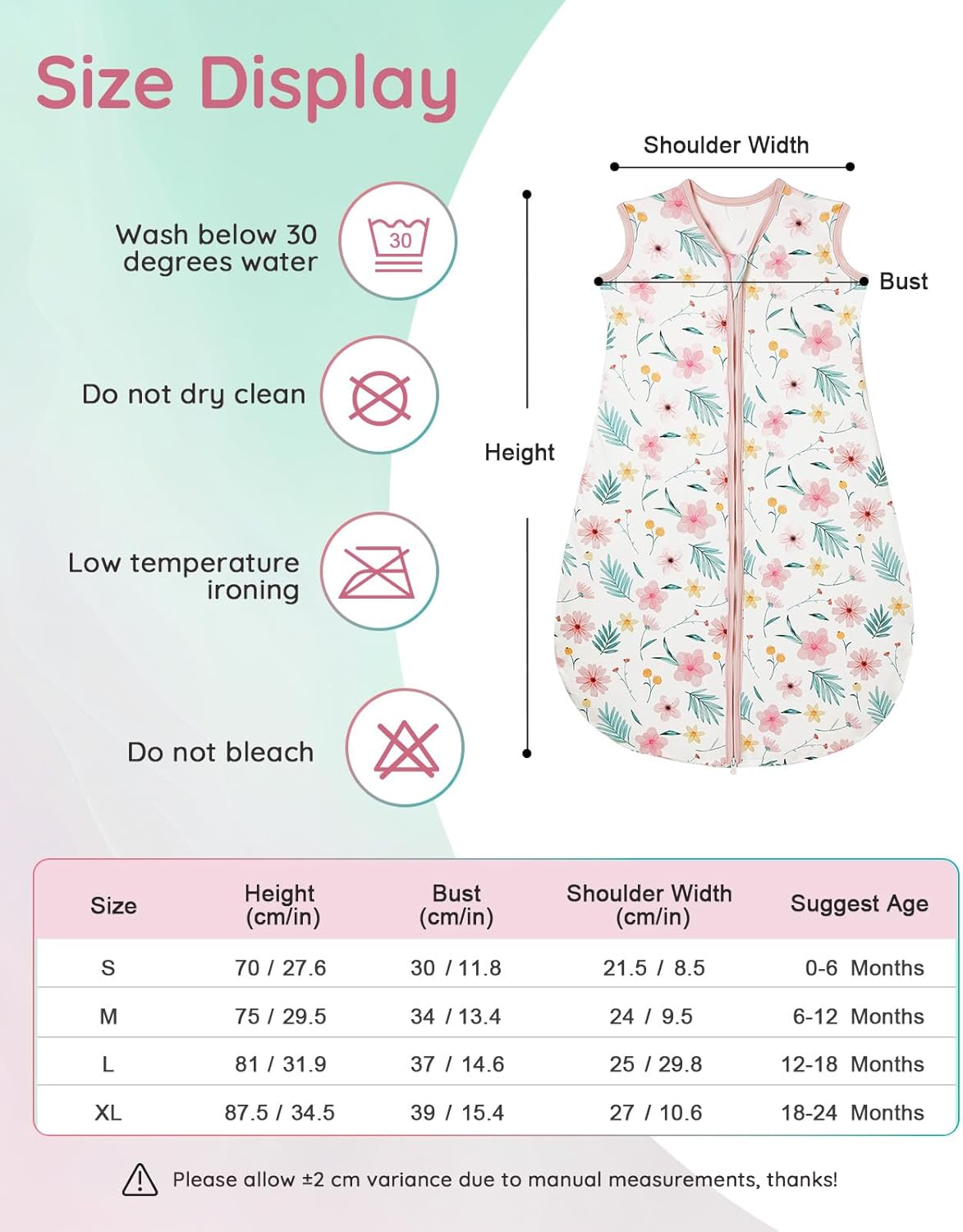 Thumbnail 5 de Lilian&Gema 0.5 TOG Baby Sleeping Bag for 12-18 Months – Lightweight Summer Sleepsack
