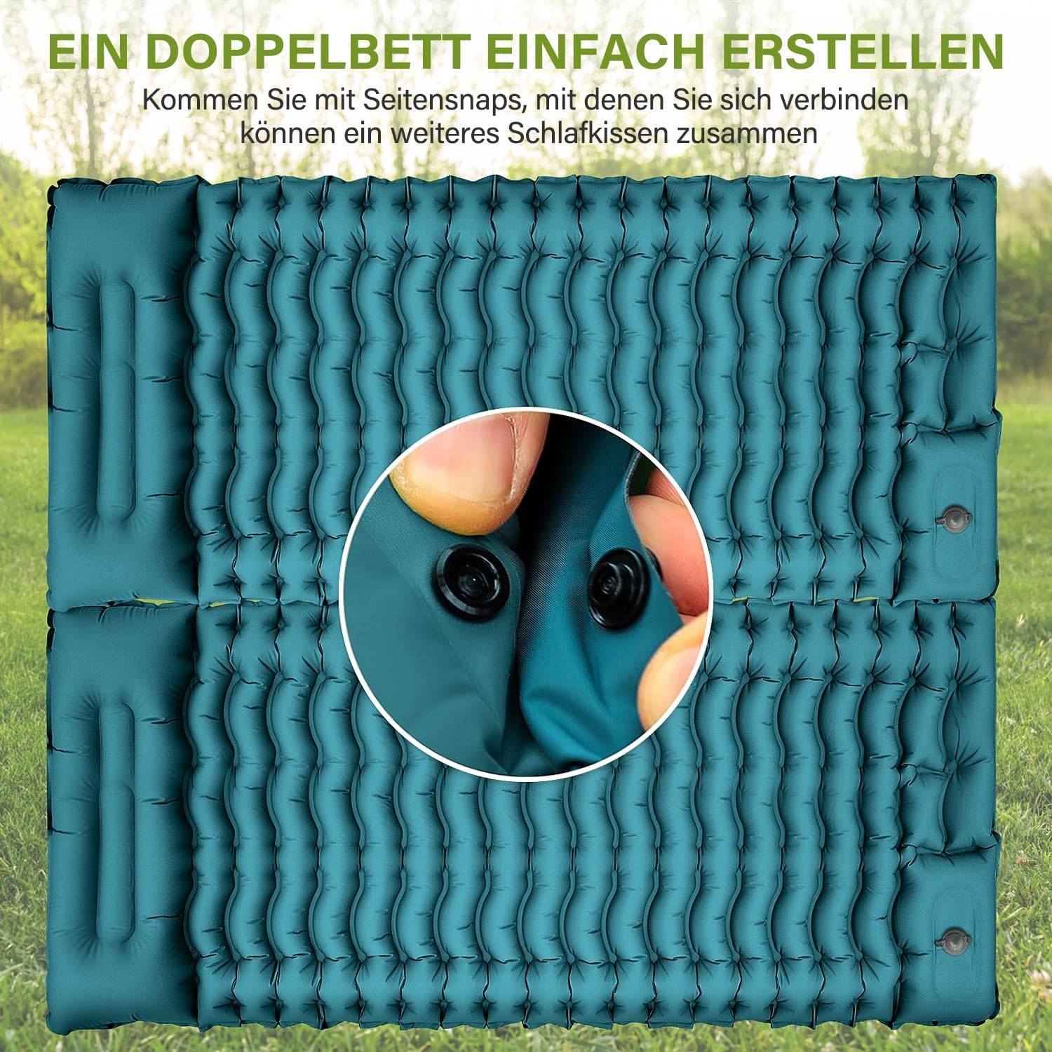 Detalle 2 de Yuzonc Isomatte Selbstaufblasend – Verdickte Campingmatte mit integrierter Fußpumpe (188 x 65,5 x 16 cm)