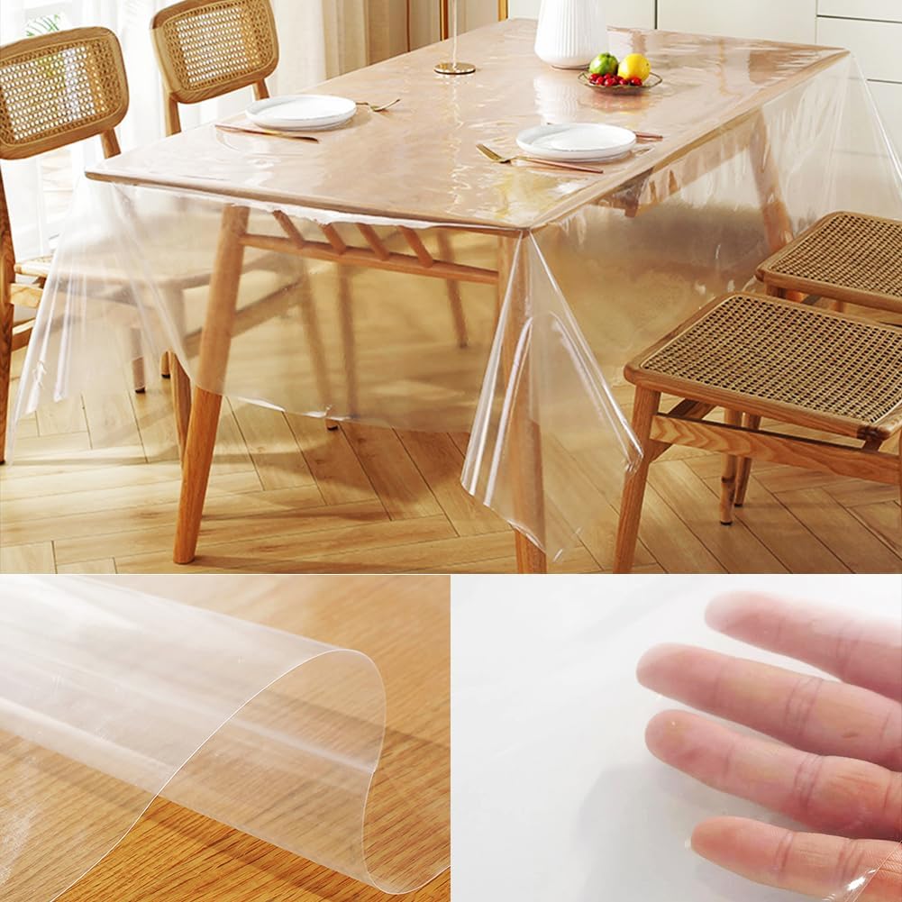 Thumbnail 3 de Yuragim Tischfolie transparent 140 x 180 cm – durchsichtiges PVC als Tischschutz für Indoor & Outdoor