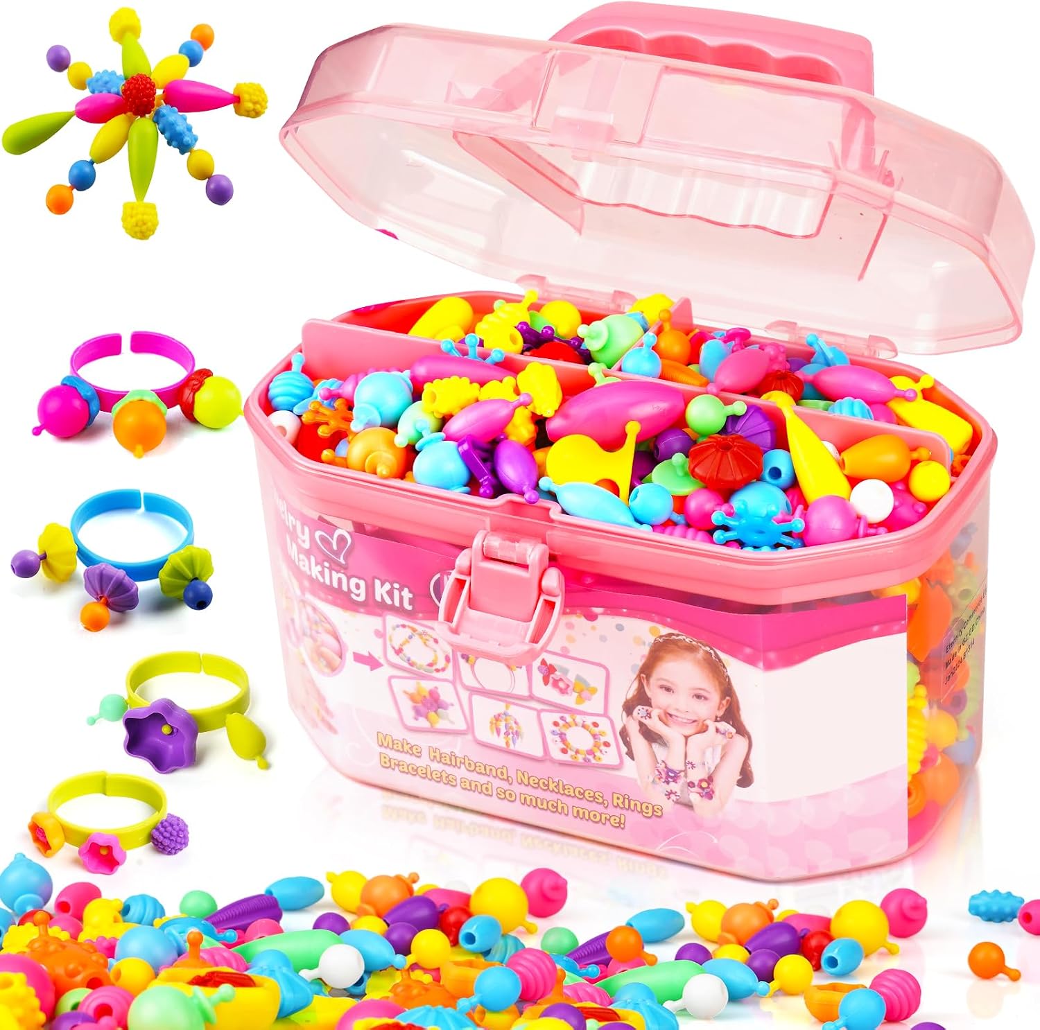 Detalle de FUNZBO 650pcs Pop Beads Jewelry Kit for Kids ๐