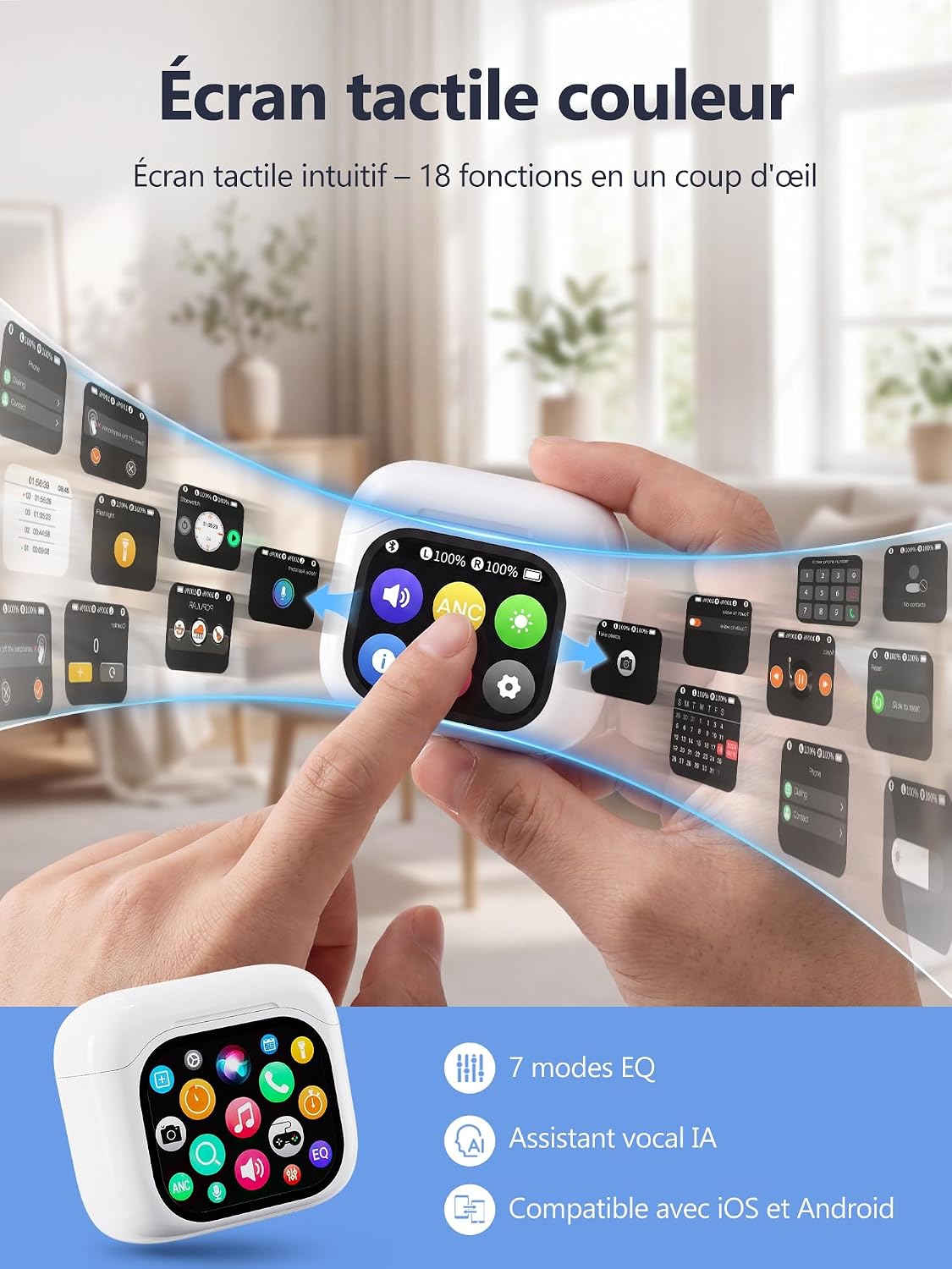 Thumbnail 6 de UWALK JM19 vertaal-oordopjes met touchscreen, 156 talen en 7 vertaalmodi