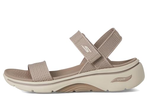 Detalle 2 de Skechers Sandalia Mujer Taupe con Arch Fit y plantilla Goga Mat – Talla 35