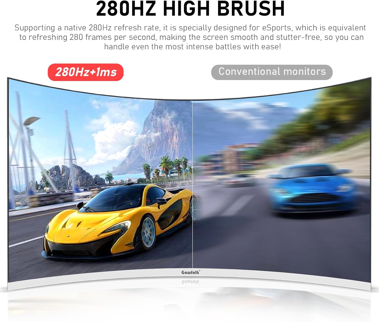 Detalle 2 de Gawfolk 27 Inch 280Hz curved gaming monitor