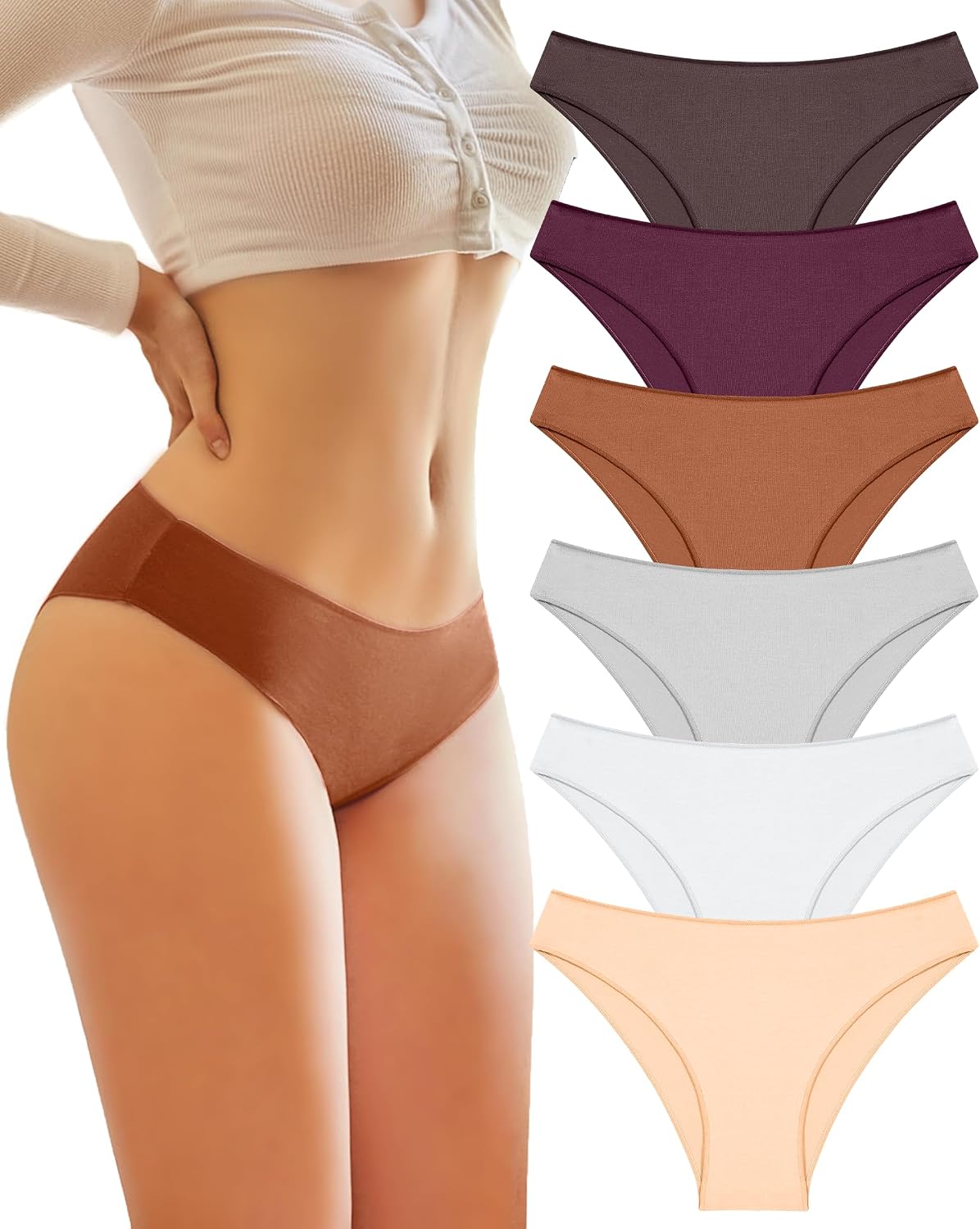 Detalle de BeReady Bragas Mujer Algodón Pack 6