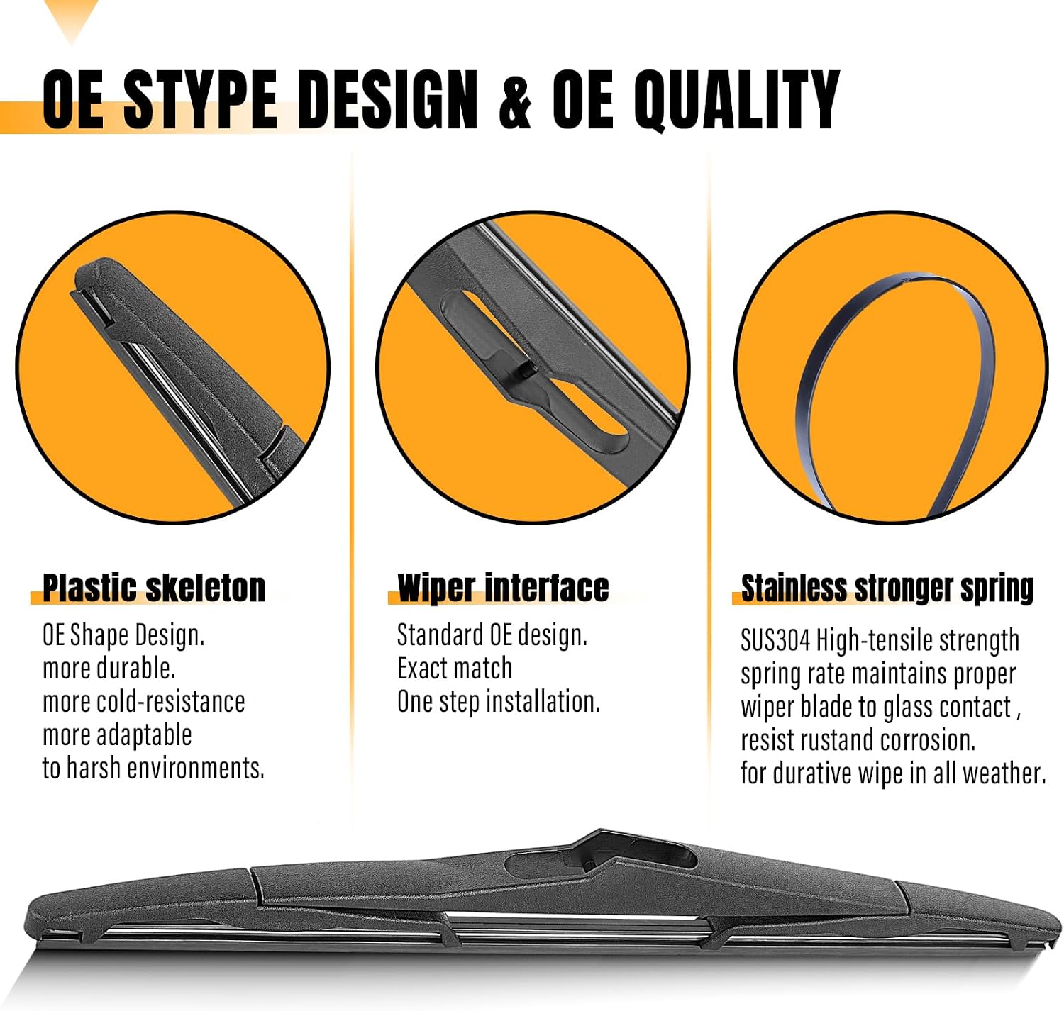 Thumbnail 3 de AUTOBOO Rear Wiper Blade Replacement for Jeep Wrangler 2007-2017 JK (13 inch) — OEM Factory Replacement