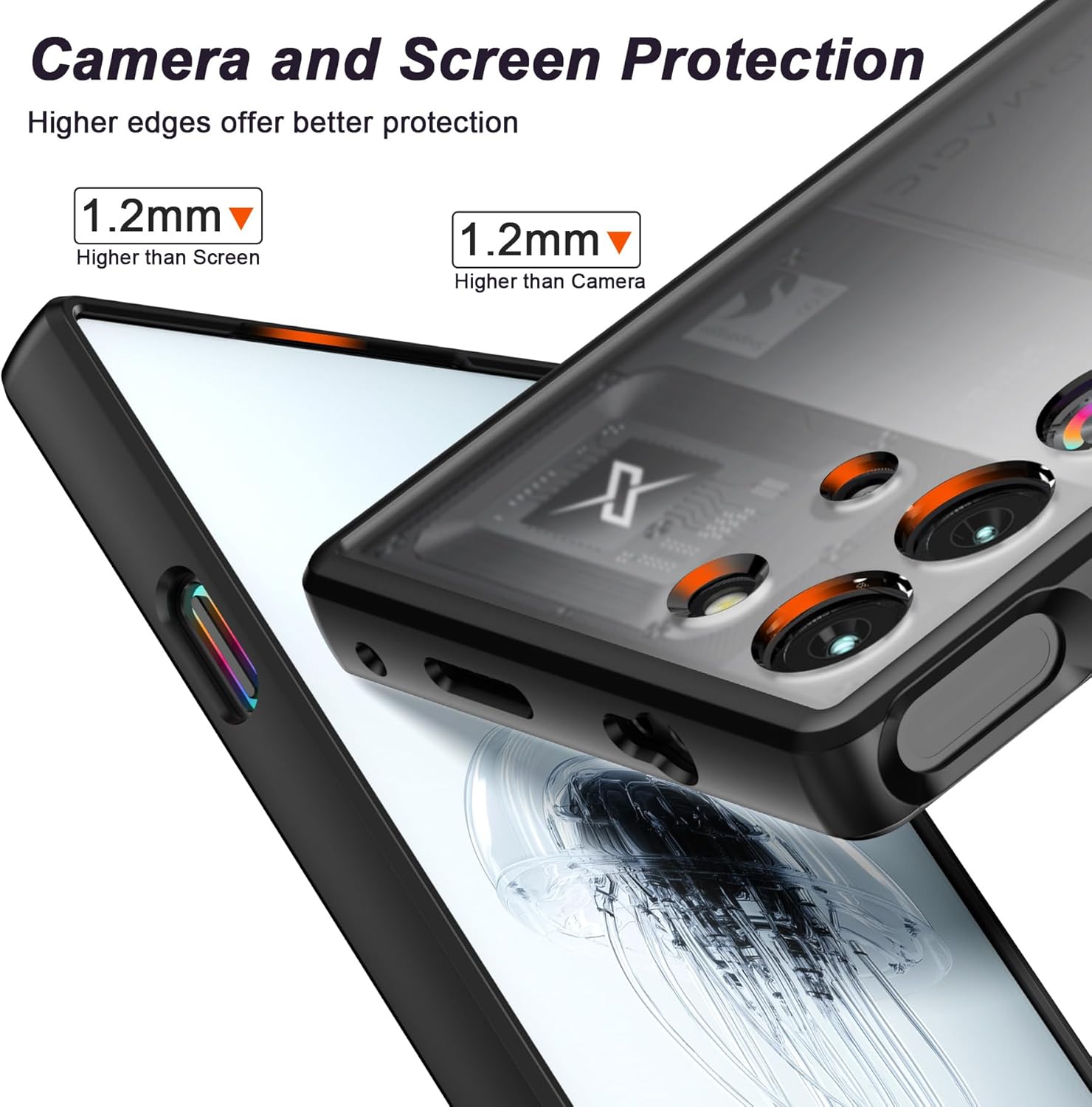 Thumbnail 1 de Foluu Slim Protective Case for ZTE Nubia Red Magic 10 Pro / 10 Pro+ (2024) – Black