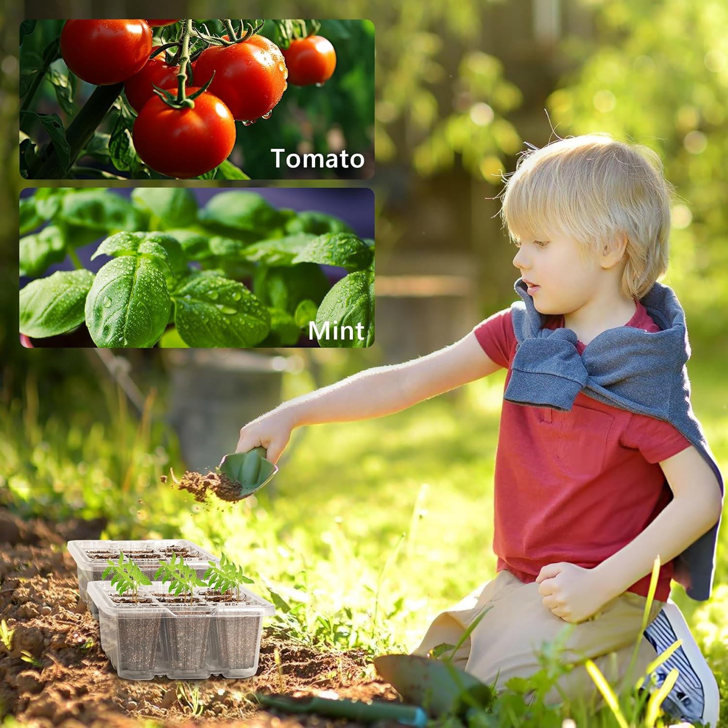 Thumbnail 6 de Bonviee 5 Pack Seed Starter Tray with Grow Light