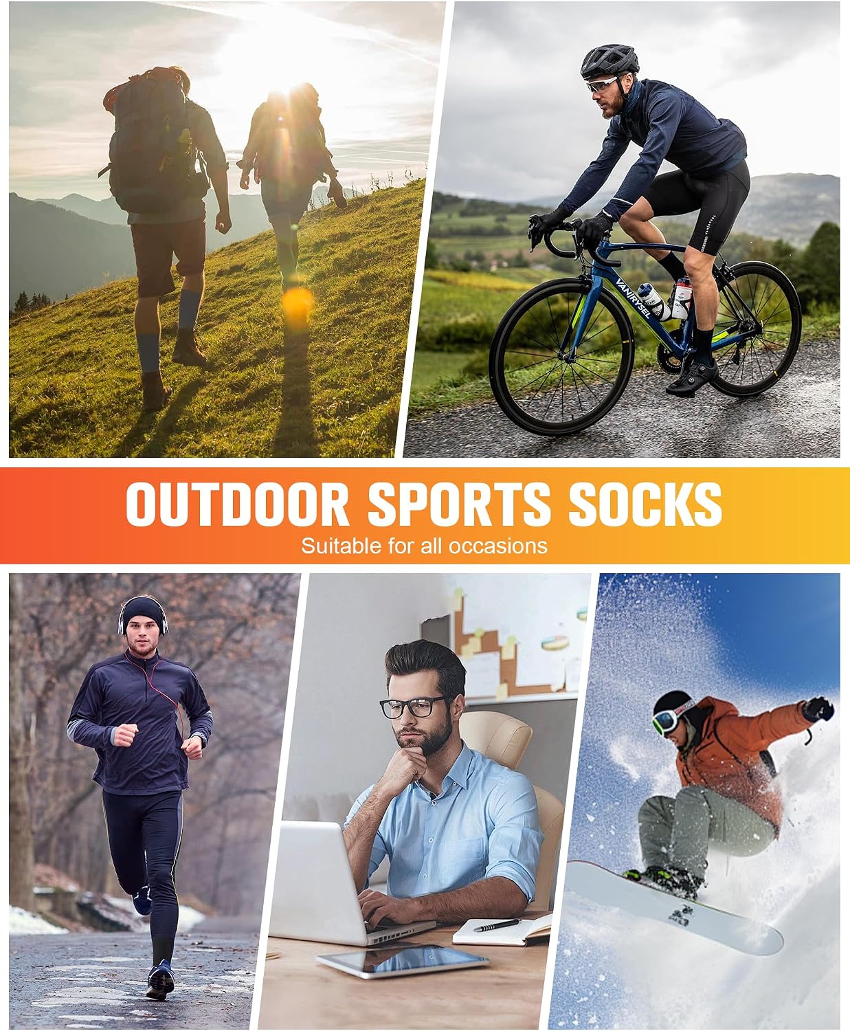 Thumbnail 4 de SockWaddles Merino Wool Hiking Socks 3 Pairs