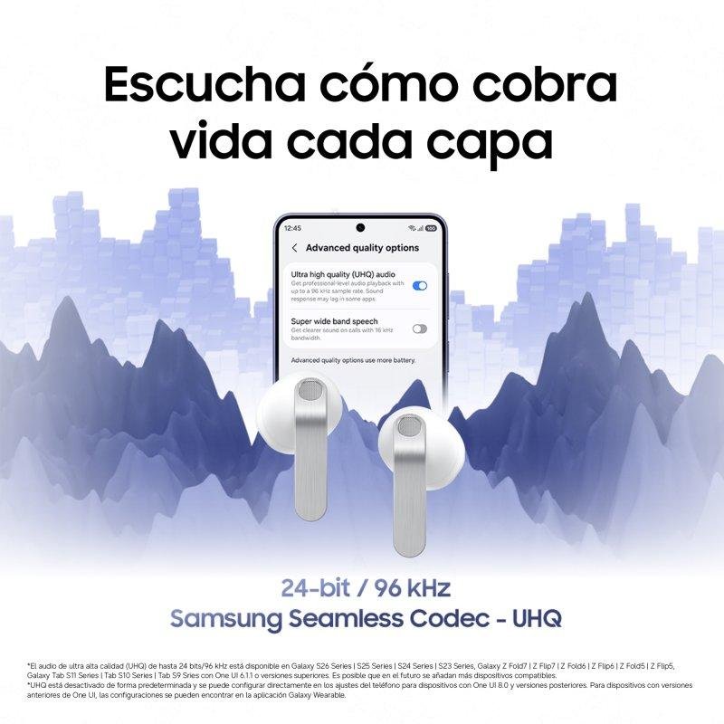 Thumbnail 2 de Samsung Galaxy Buds4: Auriculares Inalámbricos con IA, ANC y sonido de 24 bits