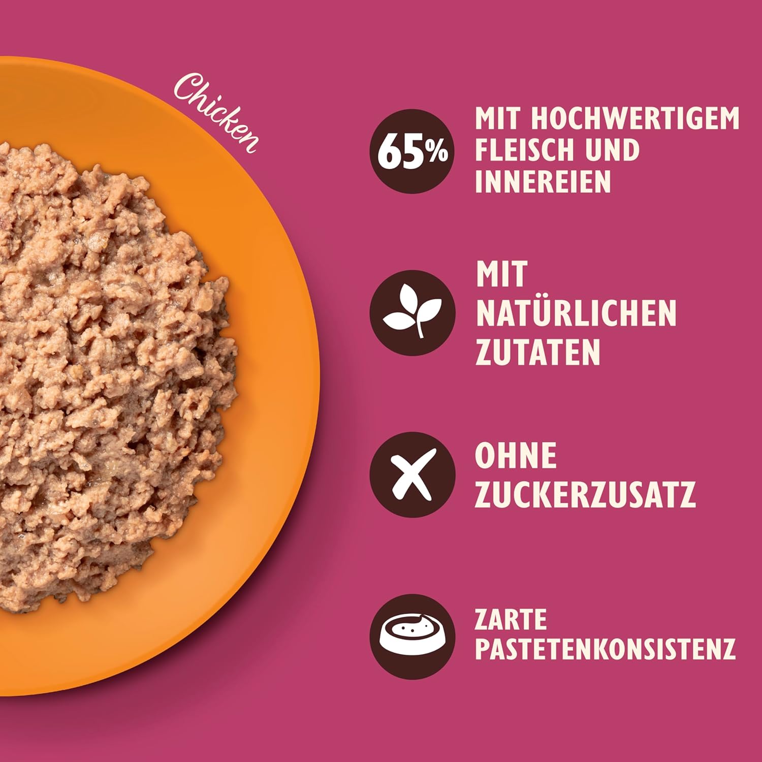 Detalle de Lily’s Kitchen Feine Pastete Hühnchen – Natürliche Zutaten, Nassfutter für Katzen, 19 x 85 g Schale