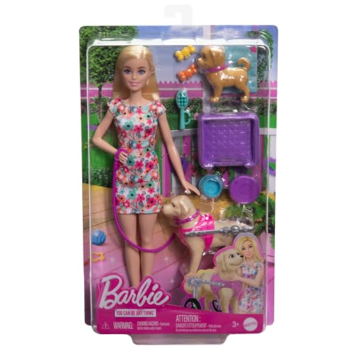 Thumbnail 5 de Barbie HTK37: Muñeca paseadora de perro con mascotas