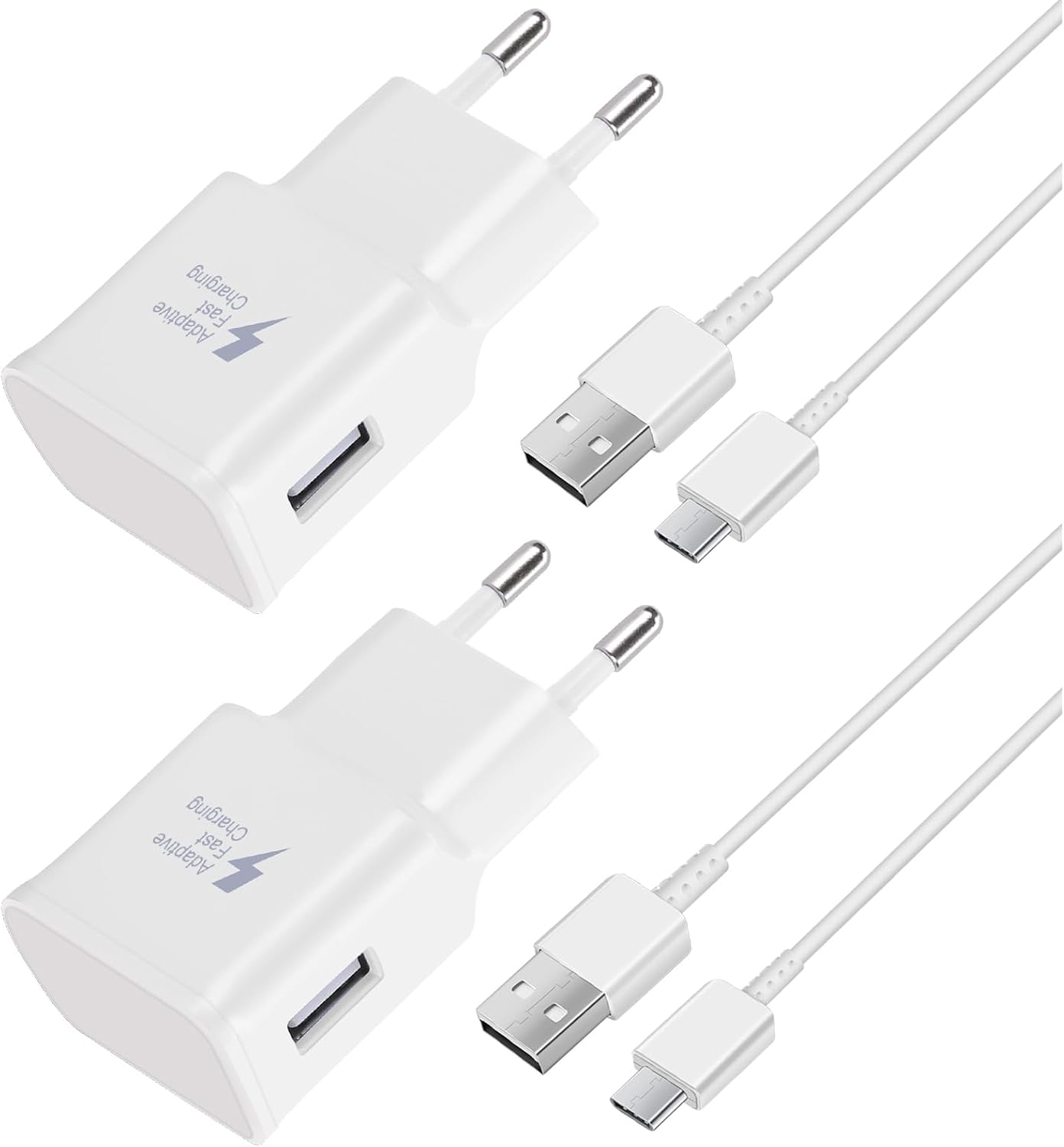 Detalle de Caricatore USB con Cavo USB-C 2-Pack – Ricarica rapida da 15 W per Galaxy e altri dispositivi
