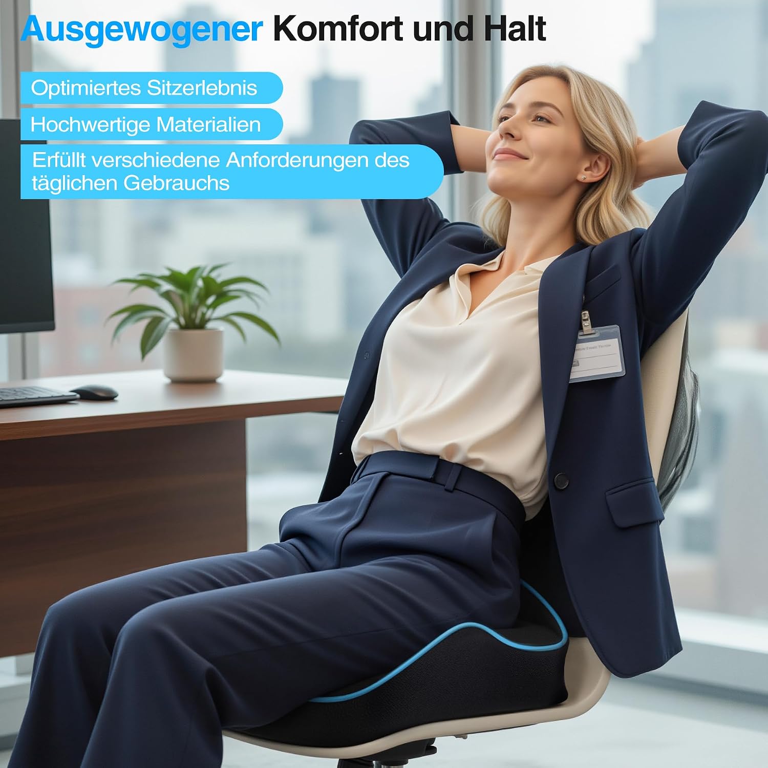 Thumbnail 6 de POOTACK Sitzkissen Bürostuhl mit Memory Foam – mehr Komfort für Büro, Home-Office und Gaming-Stühle