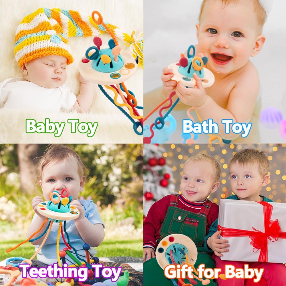 Thumbnail 2 de Jokooan Montessori Spielzeug für Babys – Multisensorisches Silikon-Motorikspielzeug mit Zugschnur (6–12 Monate)