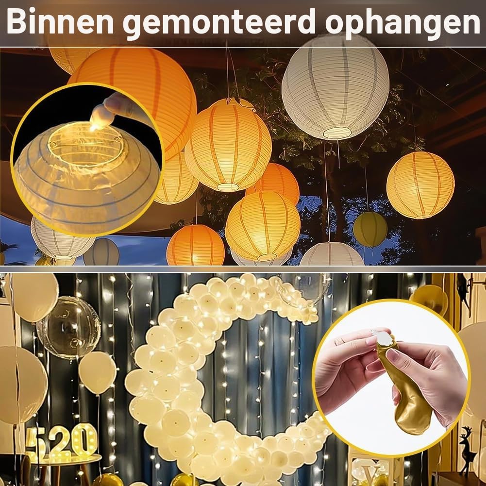 Detalle 1 de URAQT U4-NBGDLD230811-FBA LED-ballonverlichting, 15 stuks warmwit op batterijen