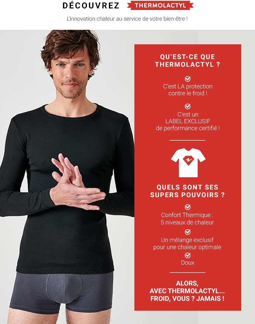Thumbnail 5 de Damart T-shirt manches longues en maille ajourée Thermolacty, sous-vêtement femme