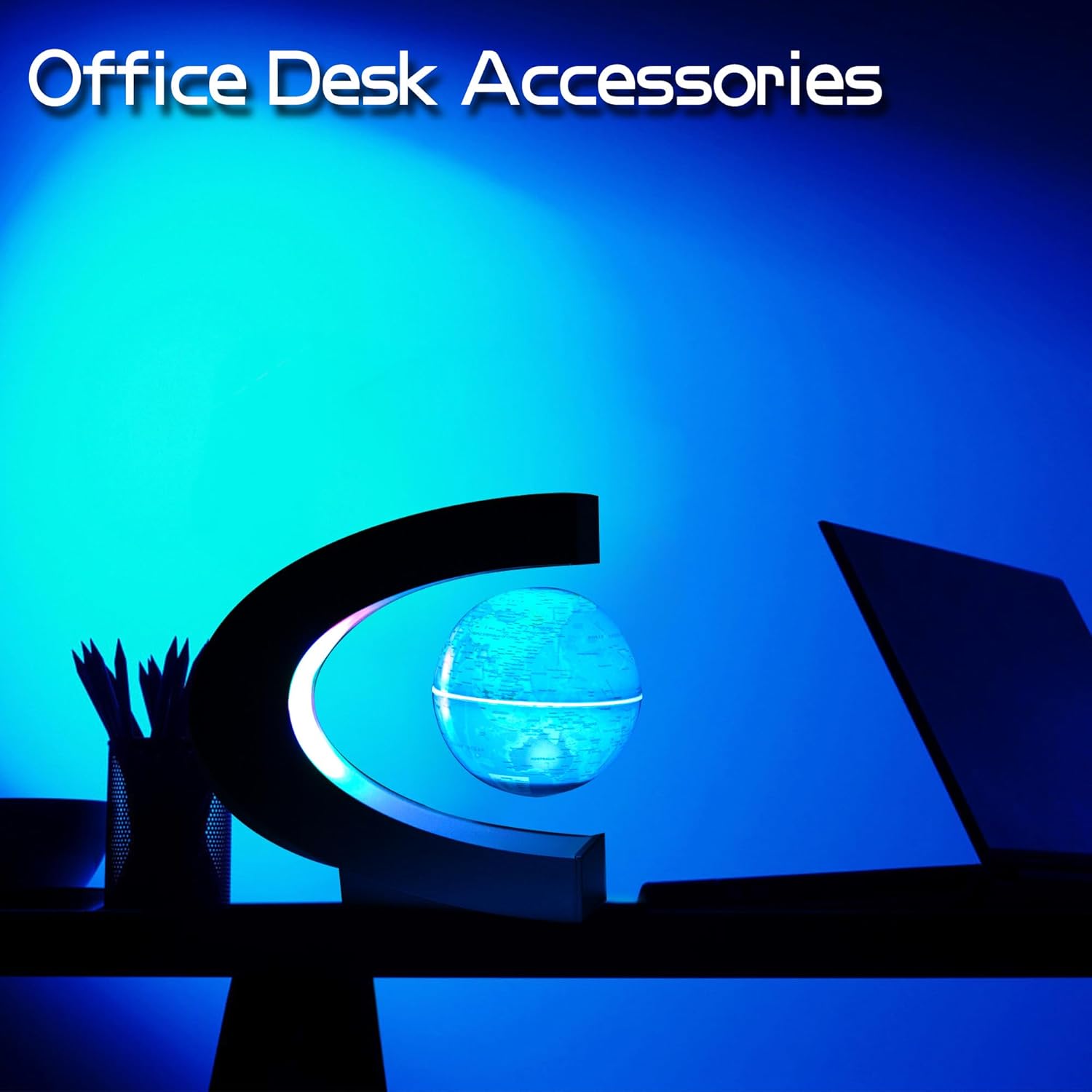 Thumbnail 4 de MOKOQI Magnetic Levitating Globe with LED Light (Silver) — desk floating world globe with 7-color LEDs