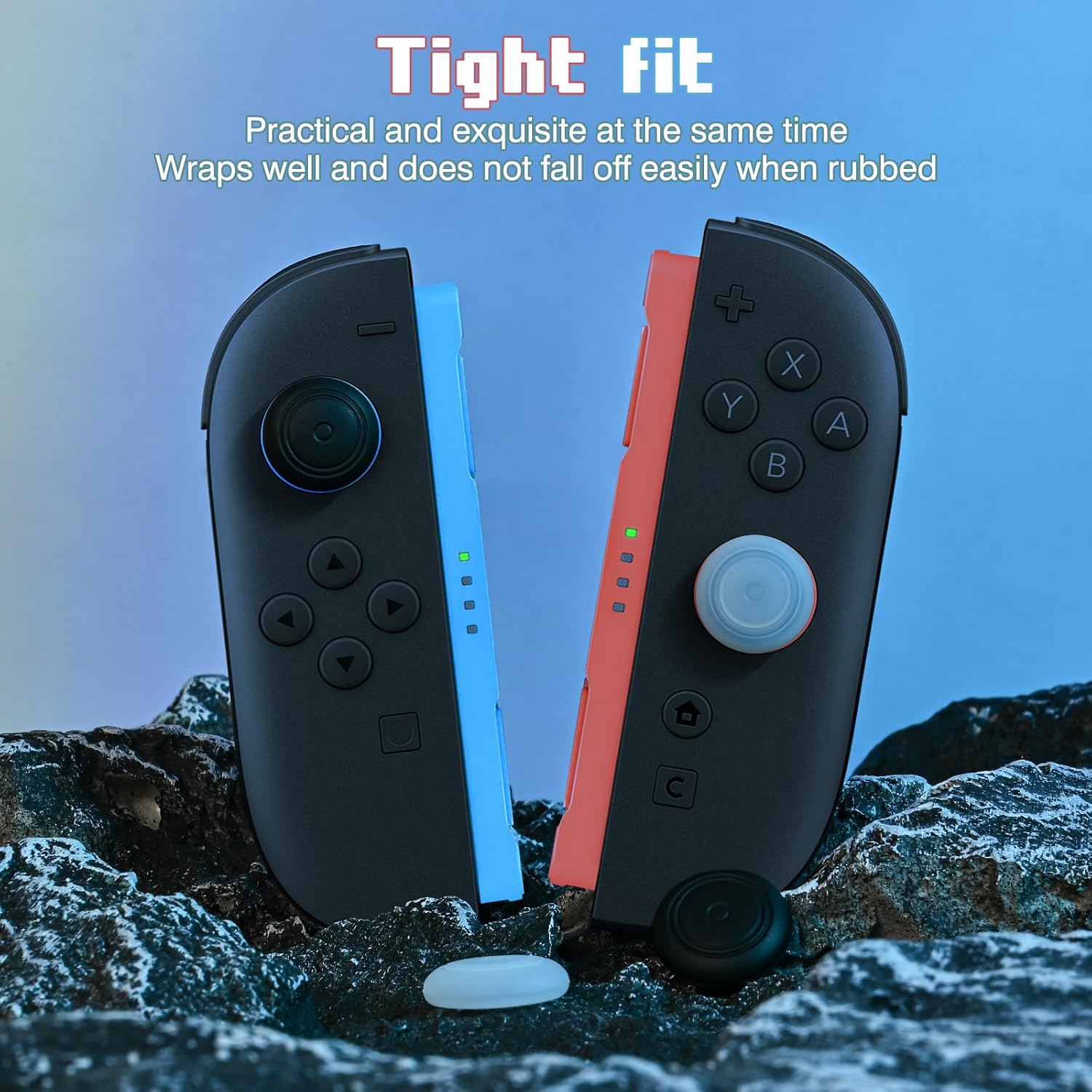 Detalle de DLseego Thumb Grip Caps for Switch 2 (4 Pack) – Soft Silicone Anti-Slip Joystick Covers