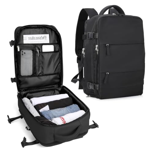 Detalle de SZLX zaino da viaggio con apertura a 180°, scomparto scarpe e vano laptop